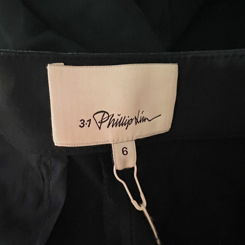 NEW 3.1 Phillip Lim Ruffle Apron Belted High Waisted Skinny Leg Pants Midnight