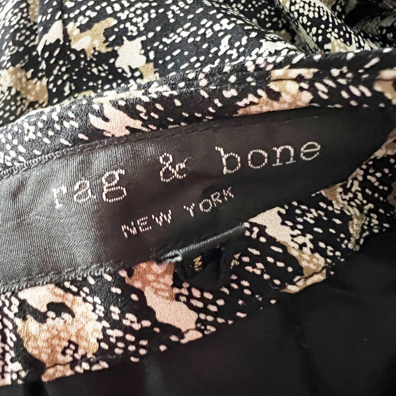 Rag & Bone Silk Chiffon Multi Color Print Pattern Tapered Ankle Leisure Pants 6