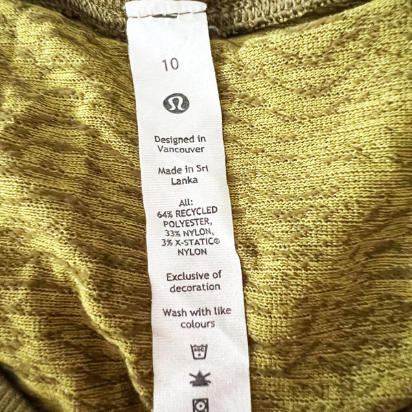 Lululemon Train To Be Tank Top Shirt Ripple Wave Deep Artifact Auric Gold 10