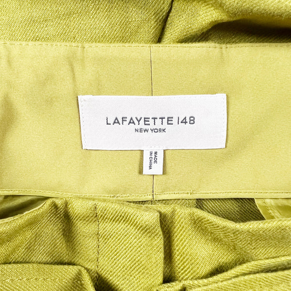 Lafayette 148 New York Degraw Belted Cargo Pocket High Waisted  Linen Shorts 8