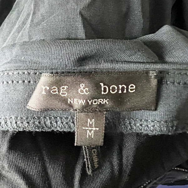 Rag & Bone Christy Modal Knit Stretch Draped Slit Straight Midi Skirt Blue M