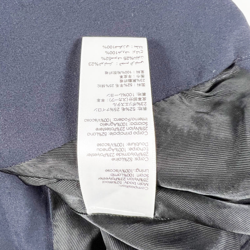 3.1 Phillip Lim Lamb Leather Trim Sleeveless One Button Blazer Vest Jacket Blue