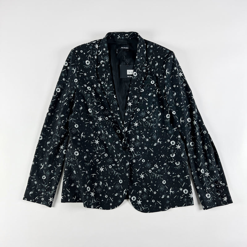 NEW The Kooples Tattoo On Crepe Print One Button Structured Blazer Jacket M