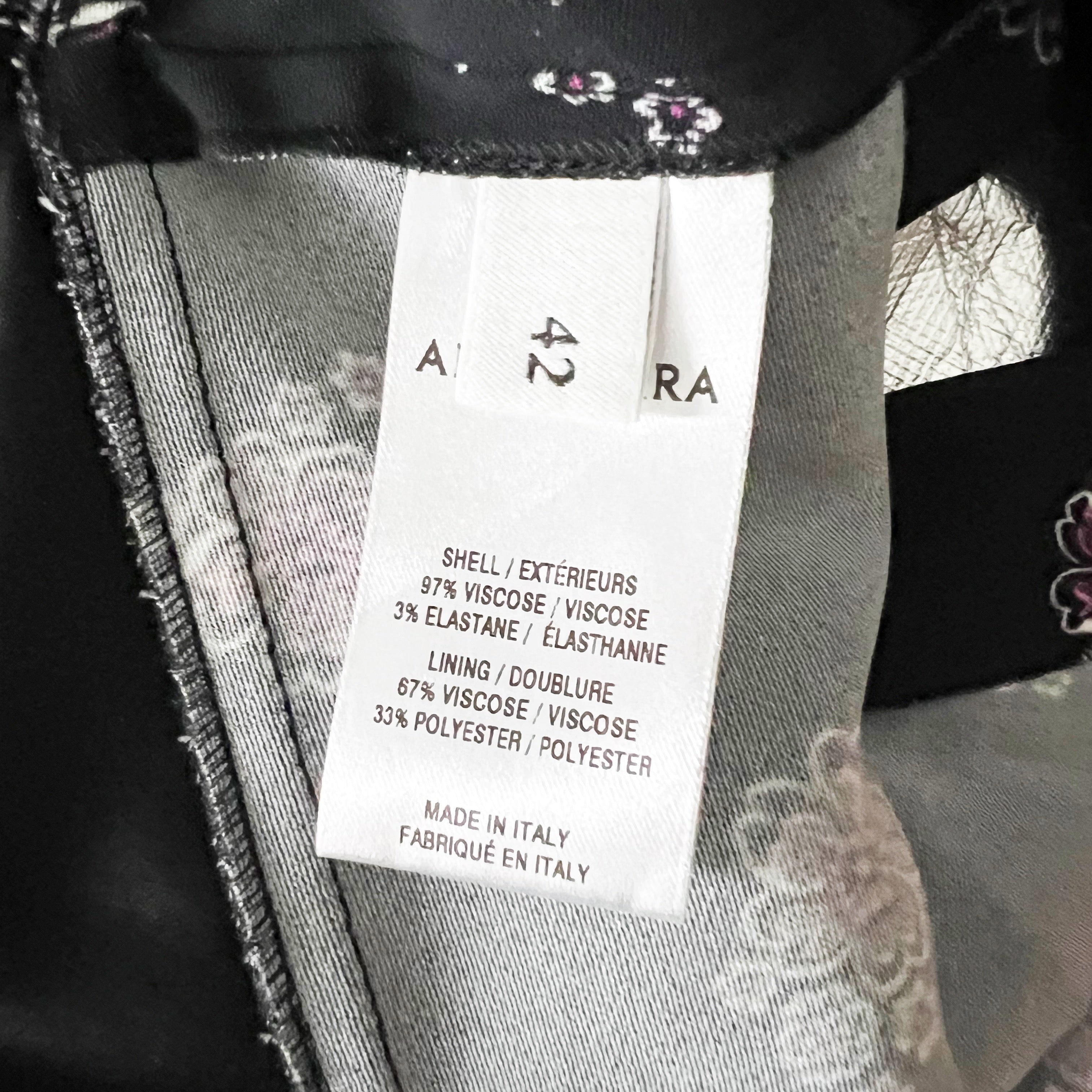 Altuzarra Made In Italy Print Pattern Sleeveless Peplum Ruffle Hem Blouse Shirt