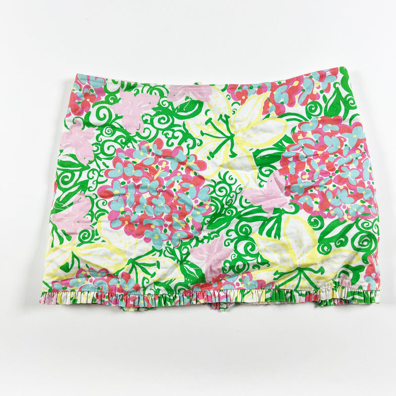 Lilly Pulitzer Callie Mini Mariposa Floral Flower Print Pattern Ruffle Skirt 8