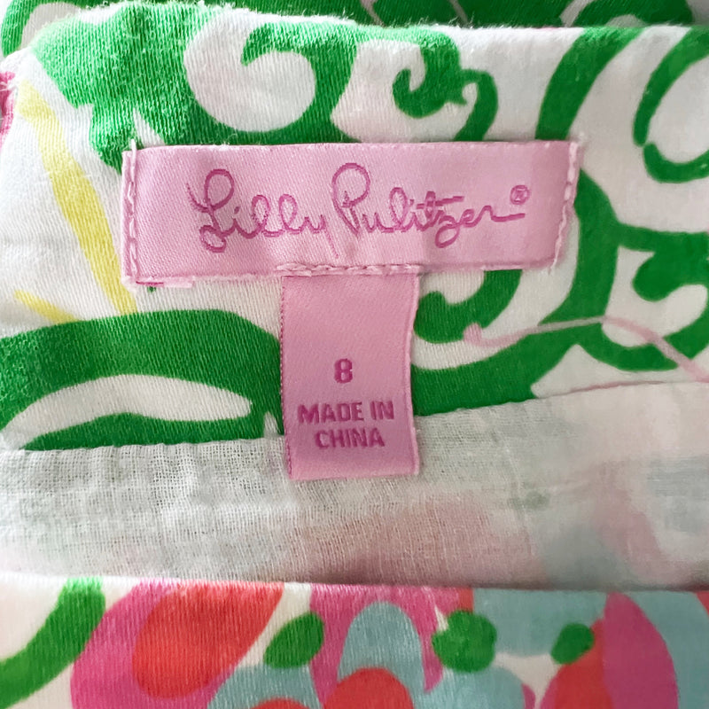 Lilly Pulitzer Callie Mini Mariposa Floral Flower Print Pattern Ruffle Skirt 8