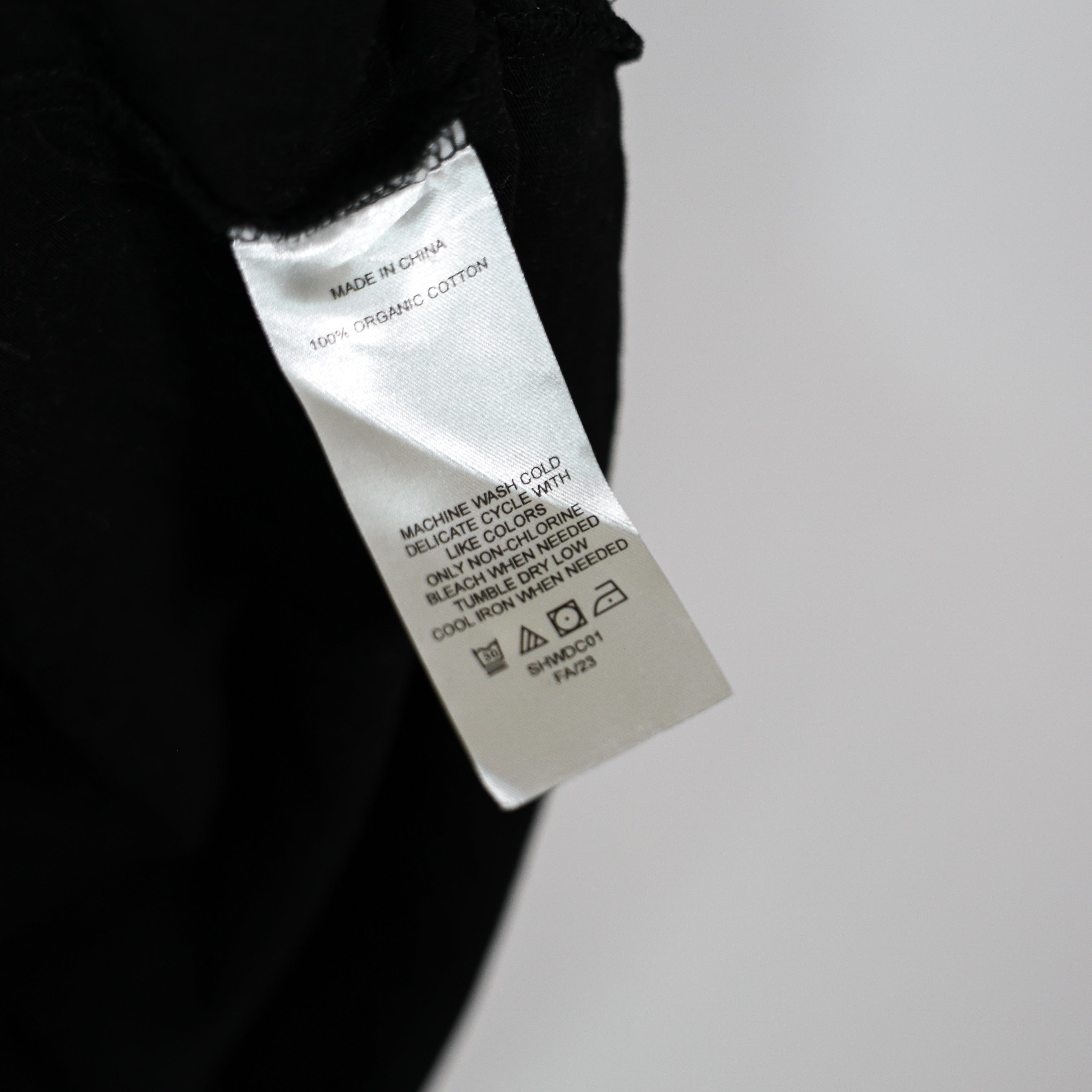 Quince Organic Cotton Crew Neck Short Sleeve Pocket Mini Tee Shirt Black Large