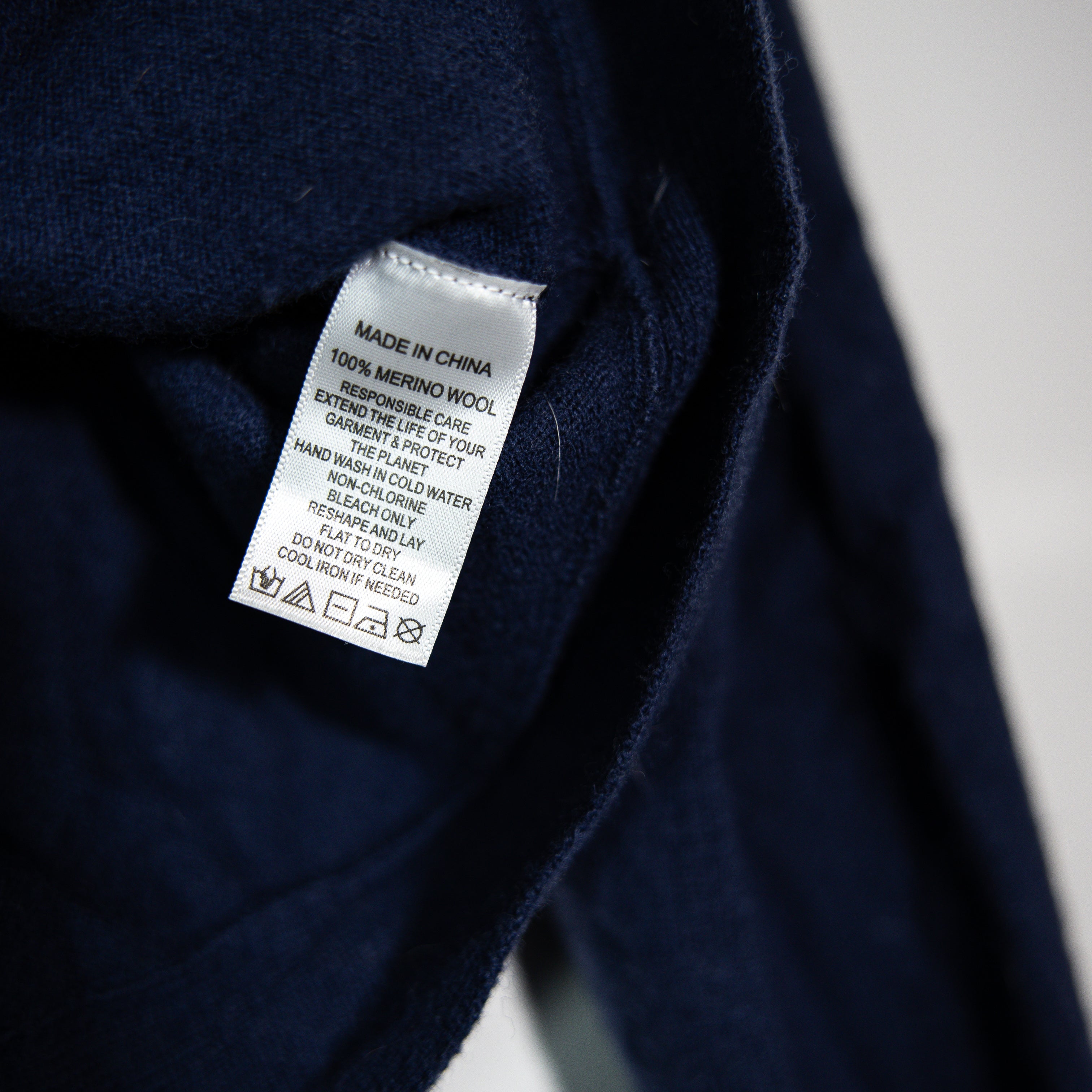 Hill House The Ballet Wrap Wool Stretch Knit V Neck Long Sleeve Sweater Blue M