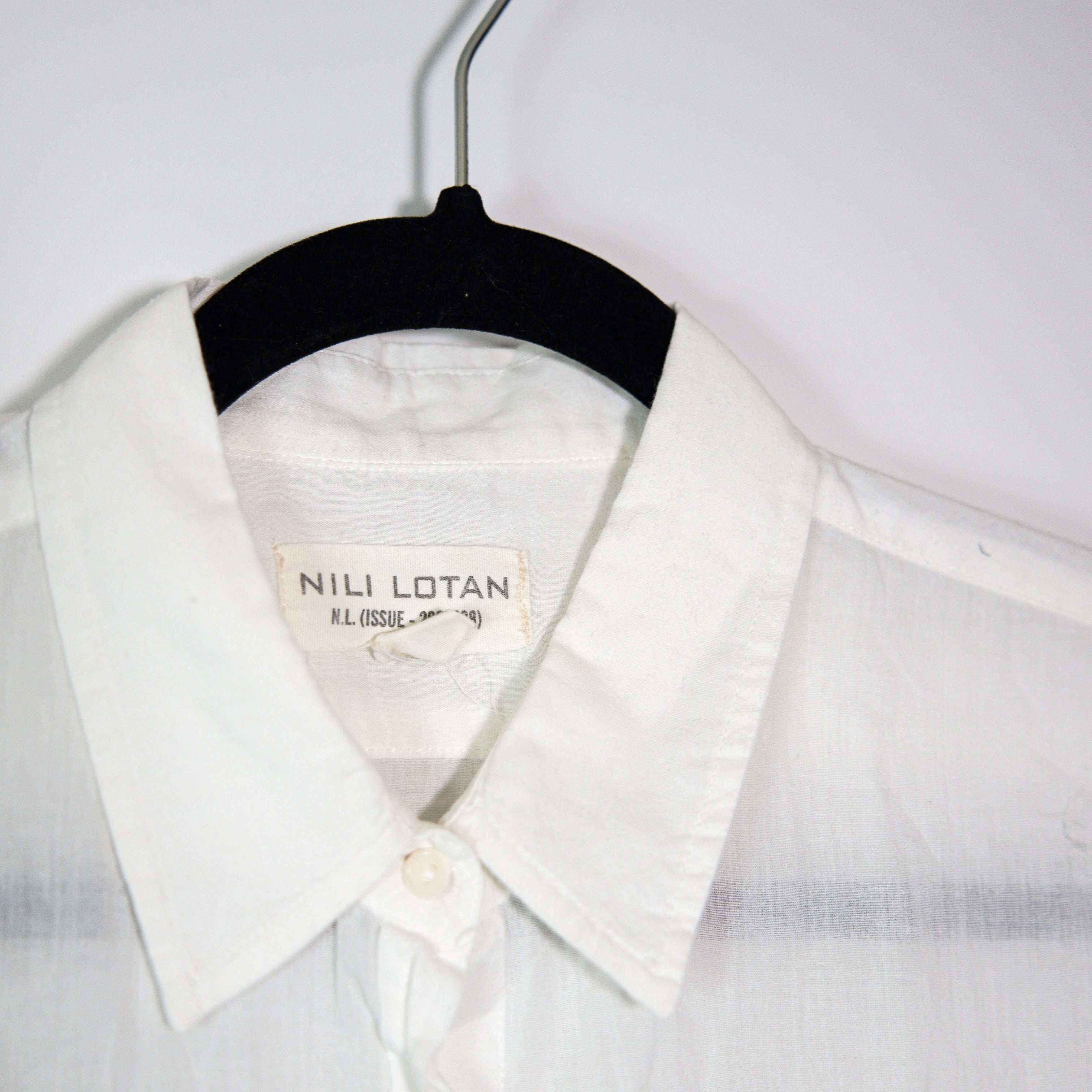 Nili Lotan Lightweight Cotton Collared Button Down Long Sleeve Blouse Shirt Top