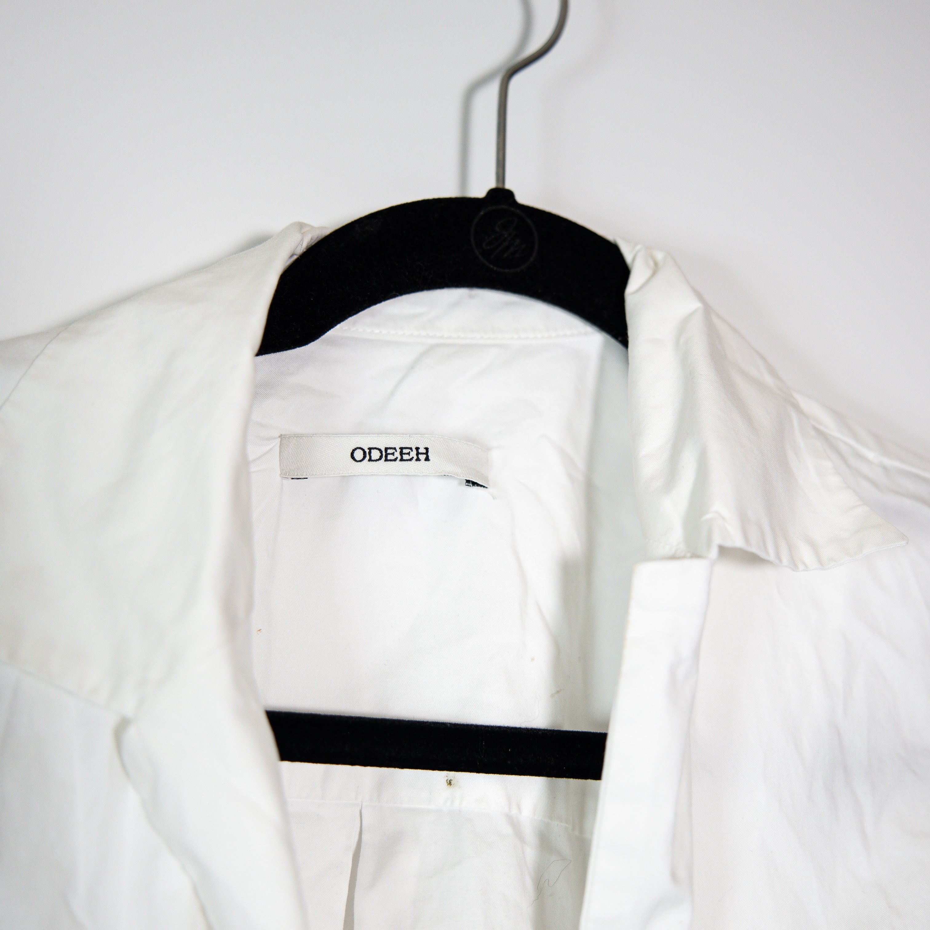 Odeeh Cotton Poplin Collared Long Sleeve Button Down Blouse Shirt Top White S