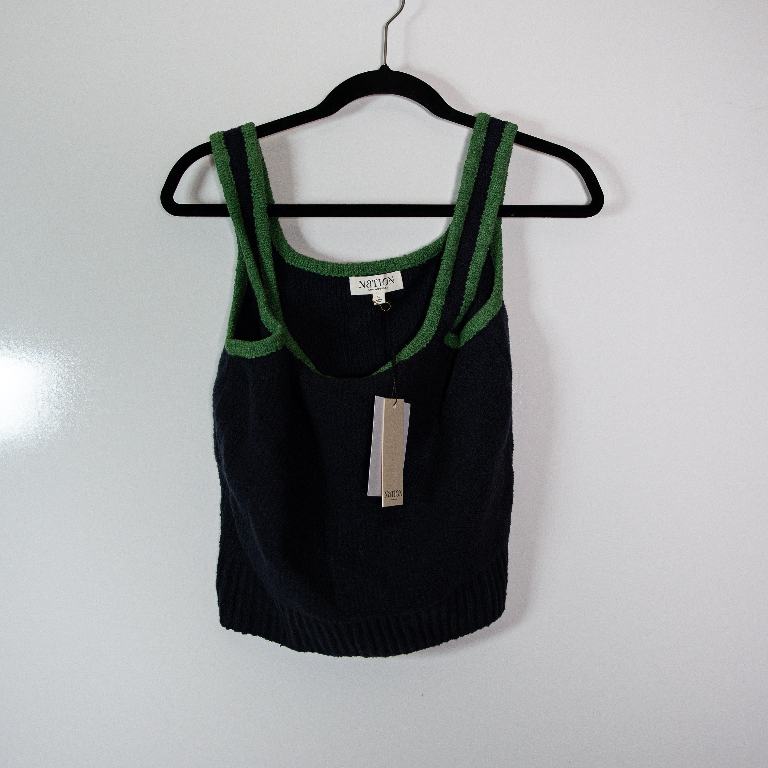 NEW Nation Los Angeles Peggy Sue Cotton Knit Scoop Neck Tank Top Night Sky Small