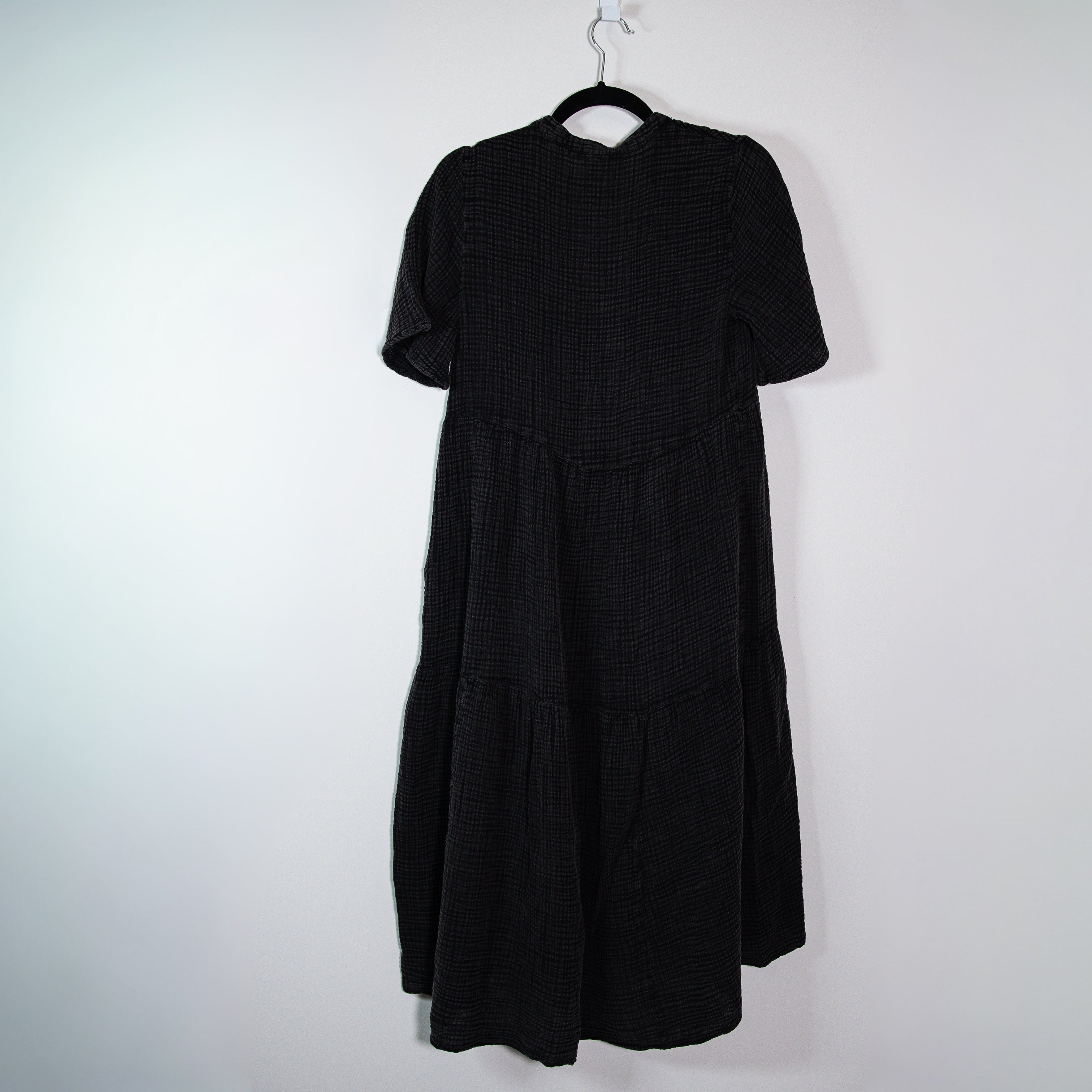 Anthropologie Women's Cotton Gauze Textured V Neck Tiered Pullover Maxi Dress S