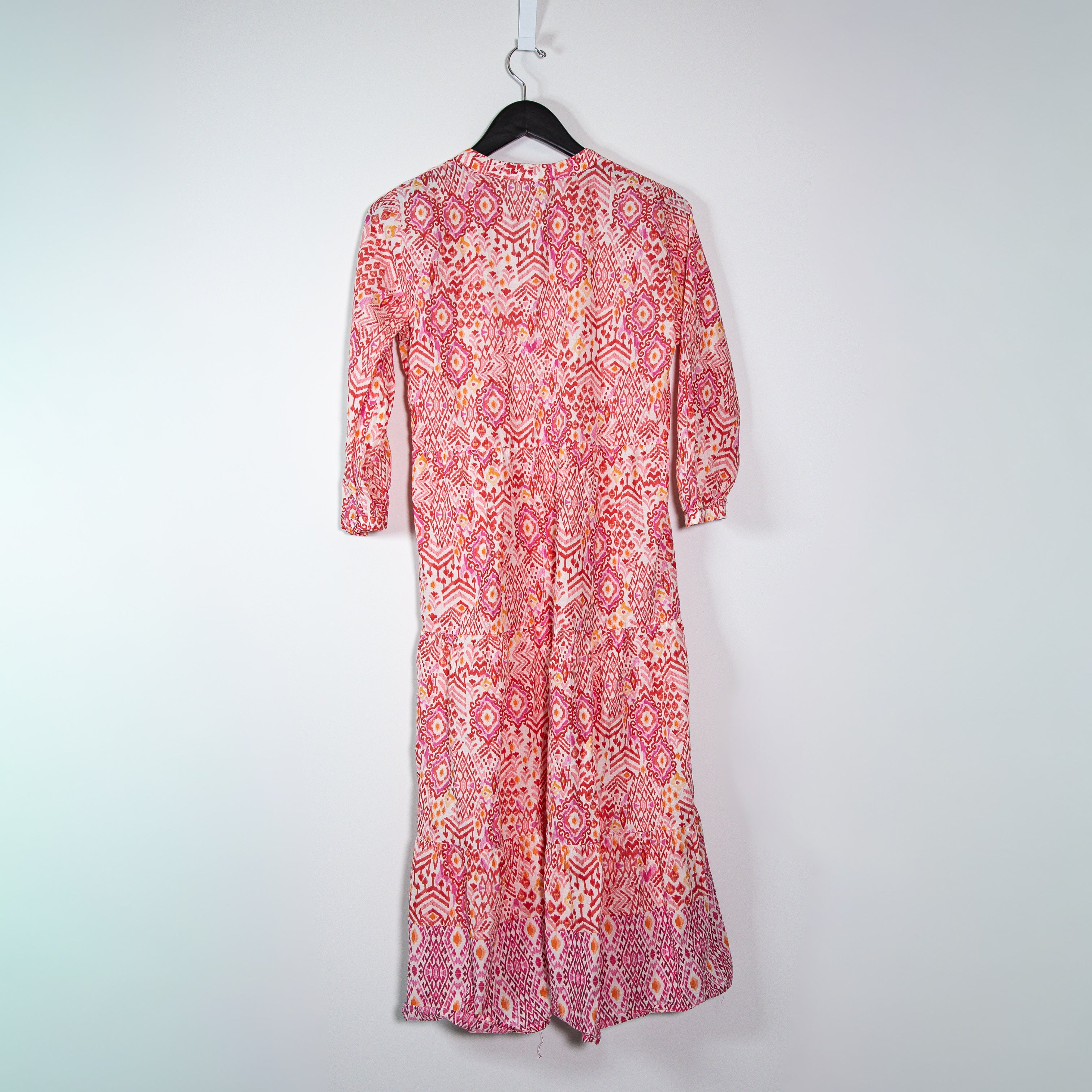 Zara Women's Cotton Lightweight Multi Abstract Print Pattern Maxi Dress Medium