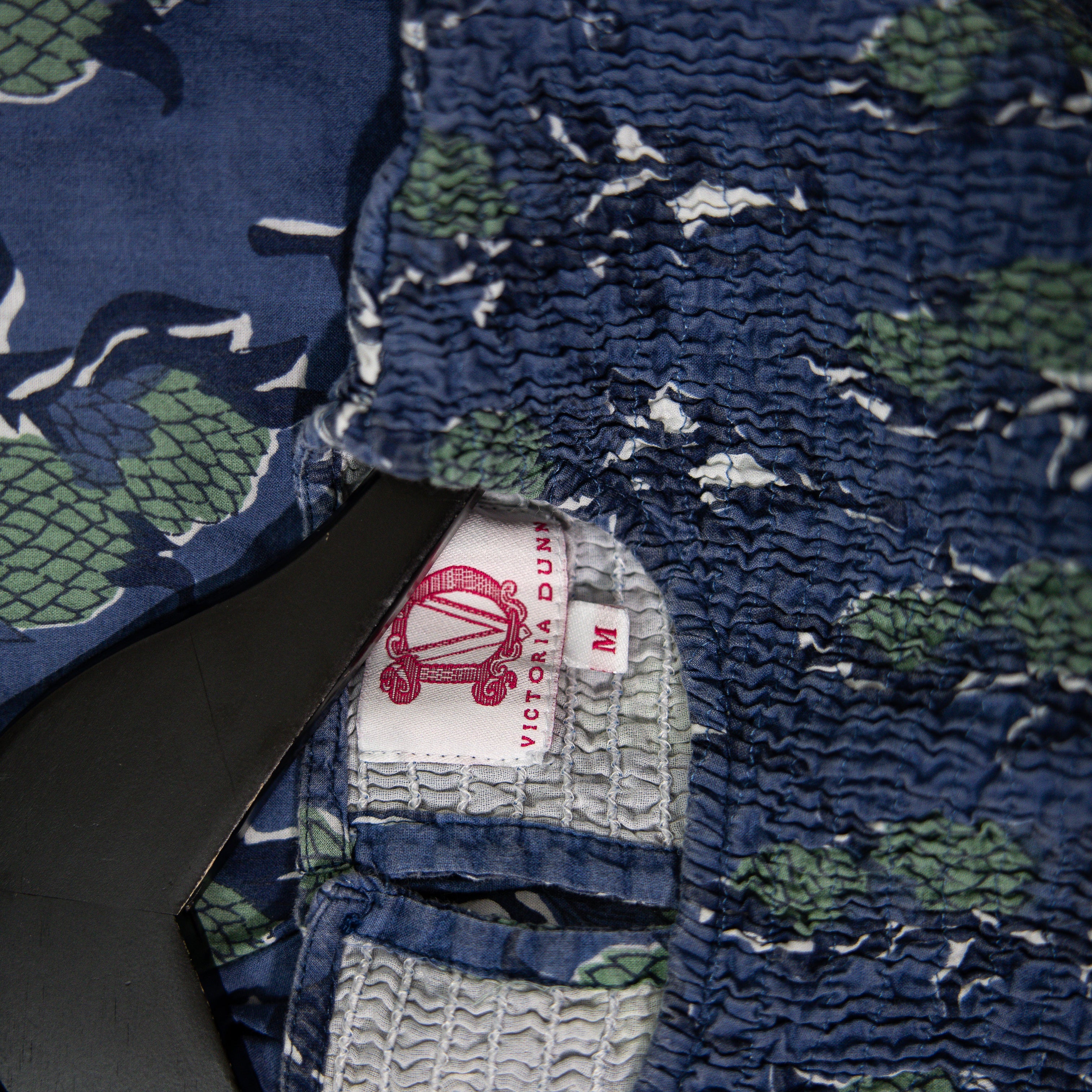 Victoria Dunn Cotton Smocked Stretch Bodice Short Sleeve Pullover Midi Dress M