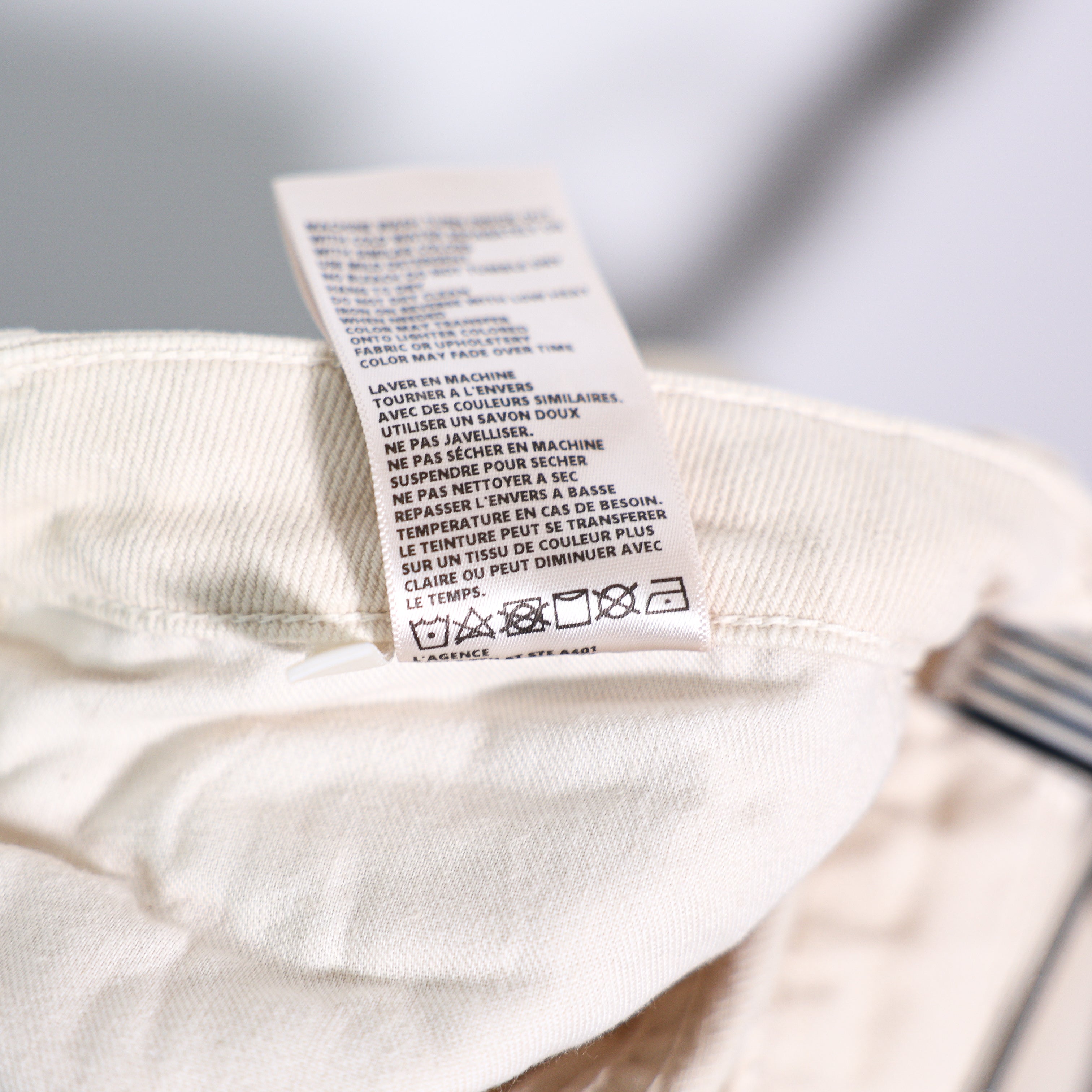 L'Agence Women's Marjorie Mid Rise Slouch Straight Leg Cotton Pants Oat Neutral