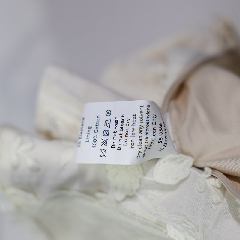 NEW House Of CB Dakota Floral Lace Applique Boning Strapless Corset Top Ivory L