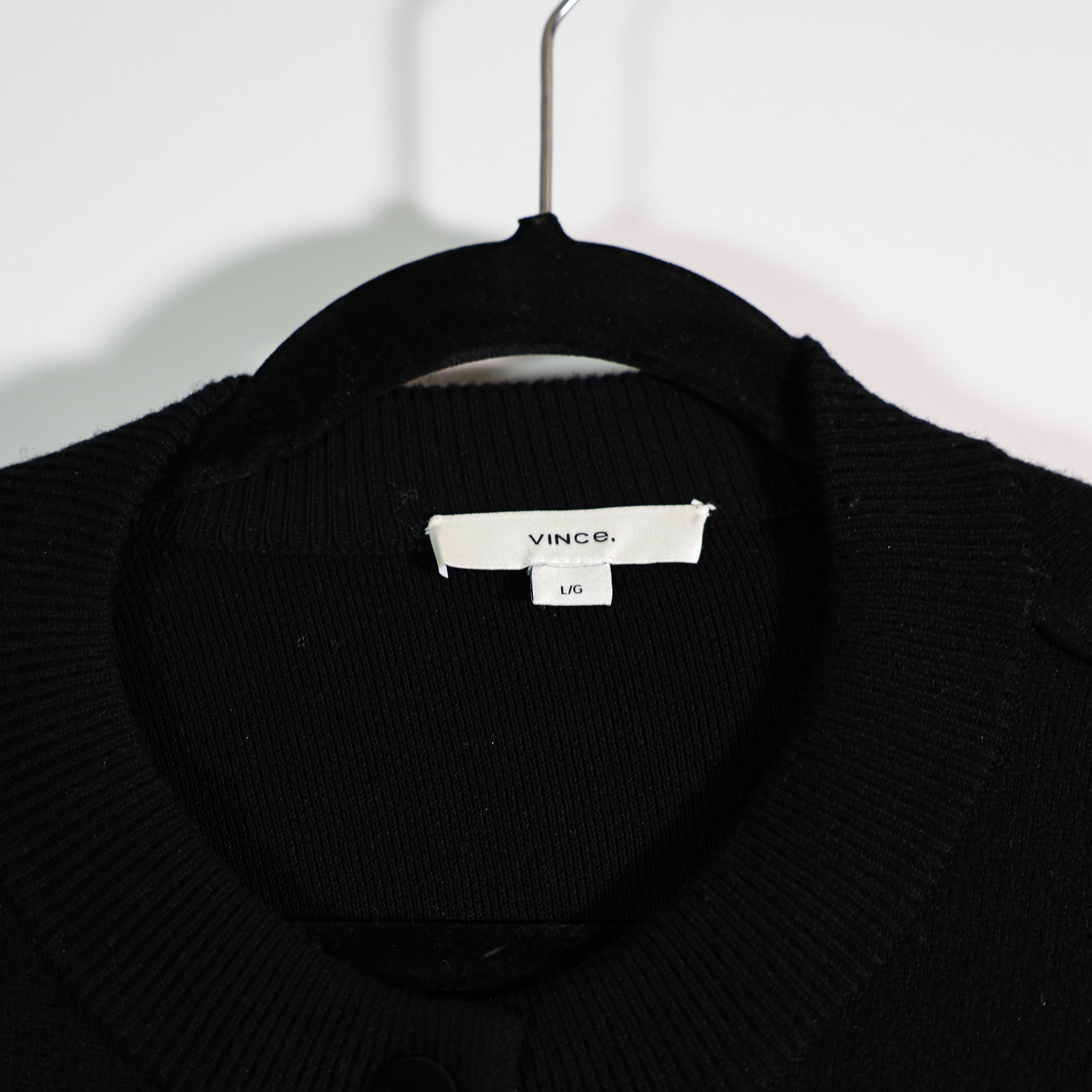 Vince Women's Wool Cotton Cashmere Blend Knit Stretch Shrunken Snap Cardigan L