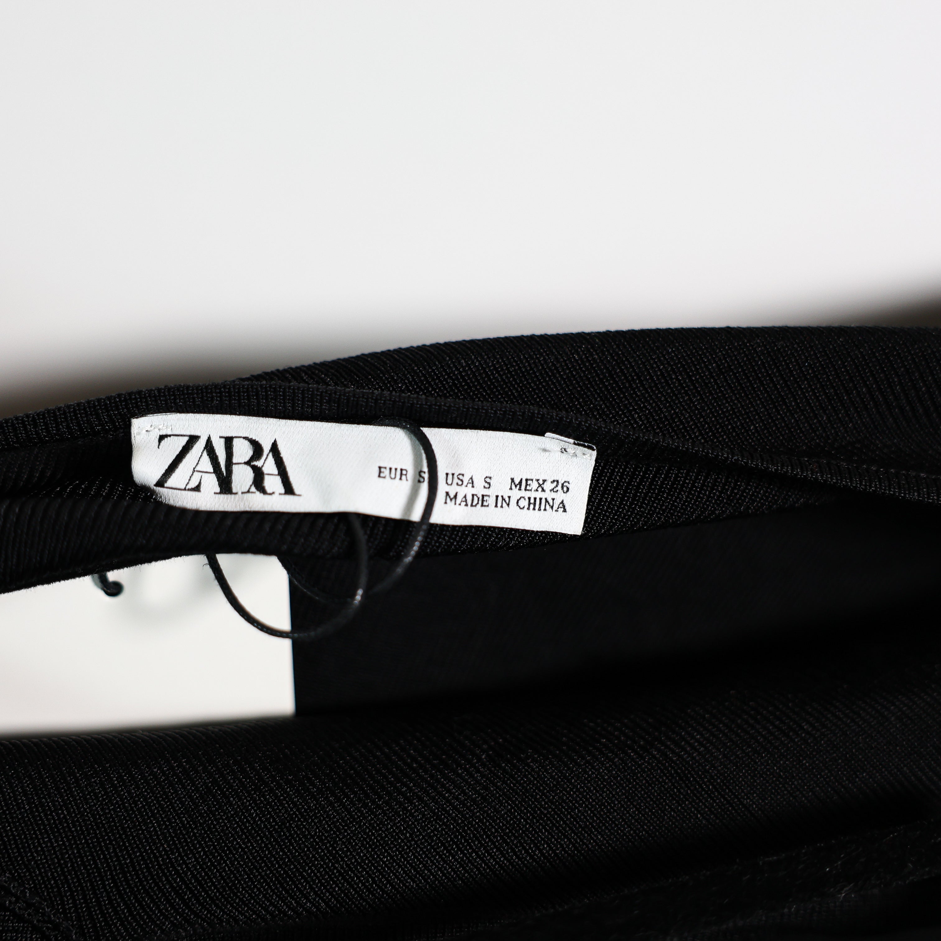 NEW Zara Ribbed Knit Stretch Asymmetrical Collar Long Sleeve Blouse Shirt Top S