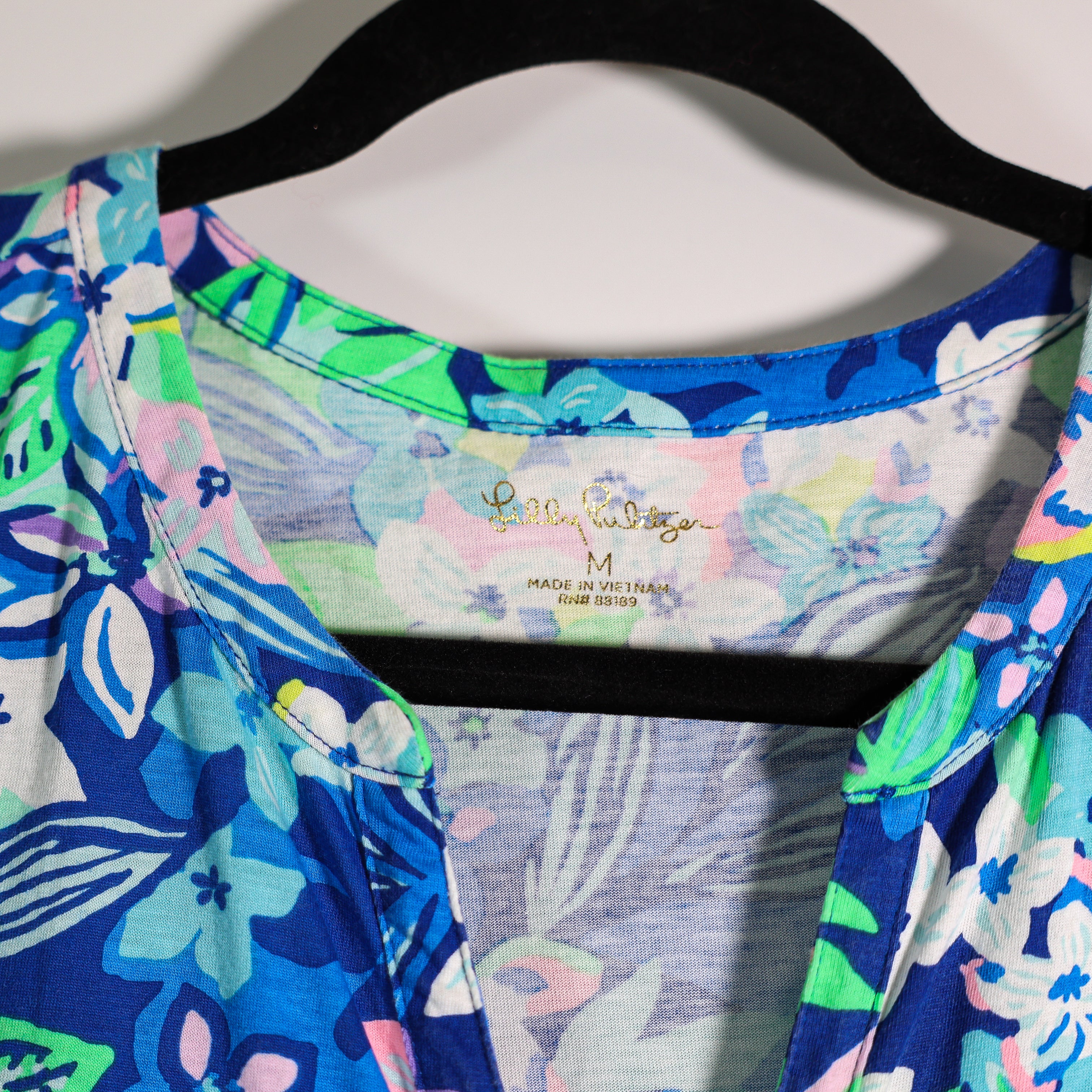 Lilly Pulitzer Loran Cotton Swing Mini Dress Borealis Blue Floral Flower Print M