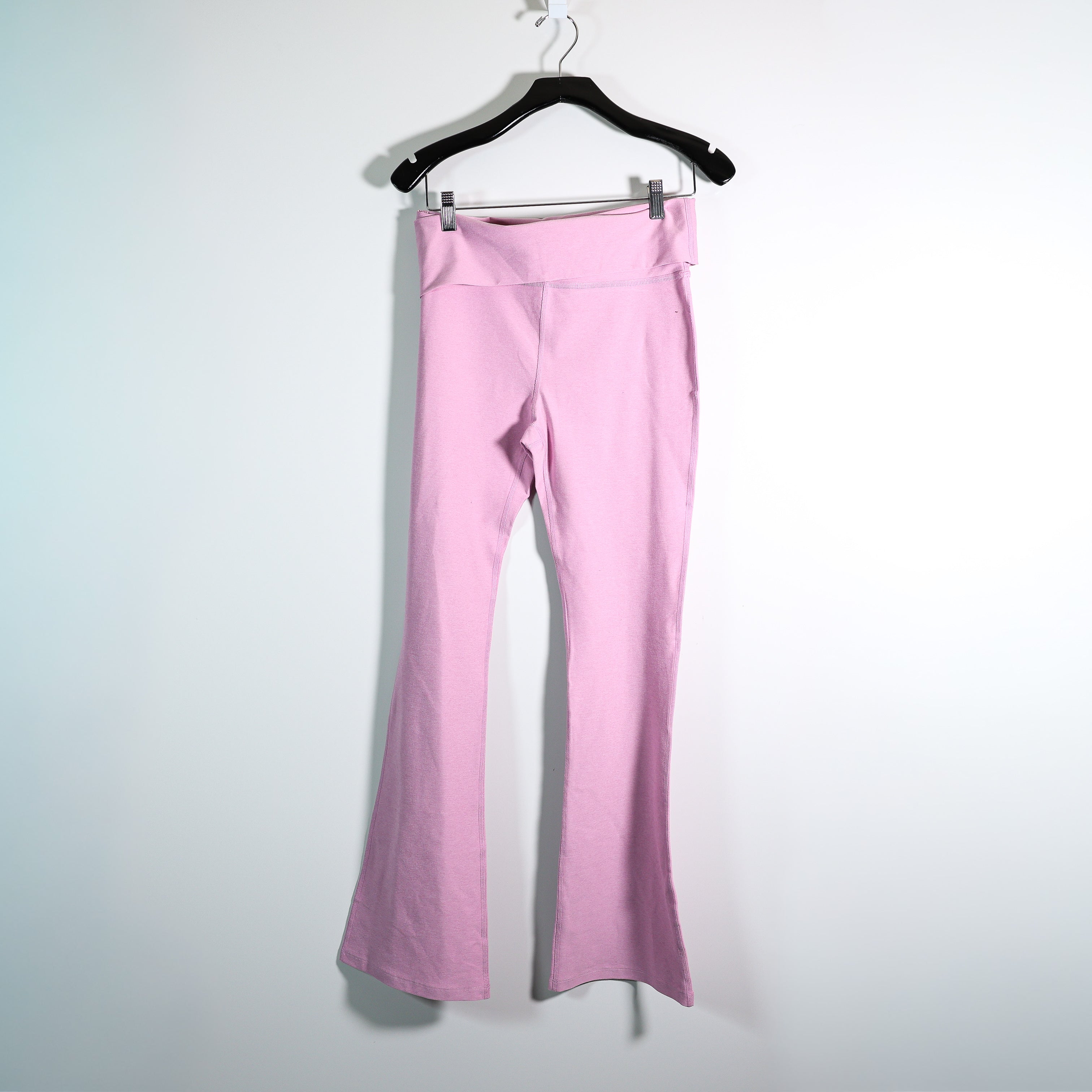 Beyond Yoga Spacedye Foldover Bootcut Athletic Work Out Pant Pink Haze Heather L