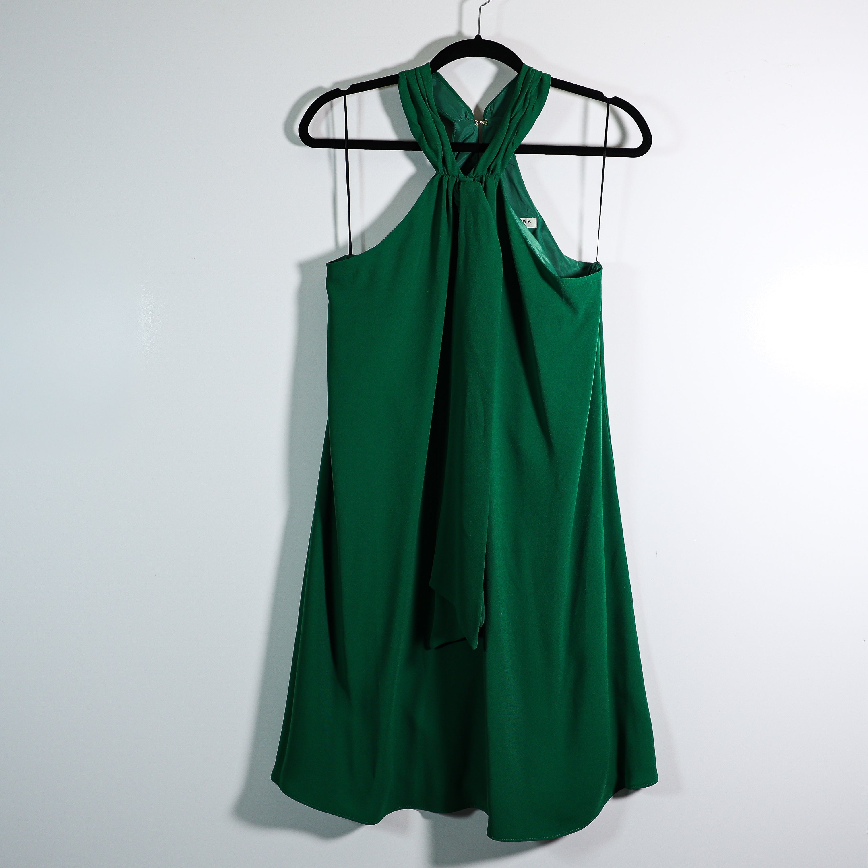 NEW Trina Turk Verge Halter Neck Sleeveless Chiffon Halter Swing Dress Emerald M