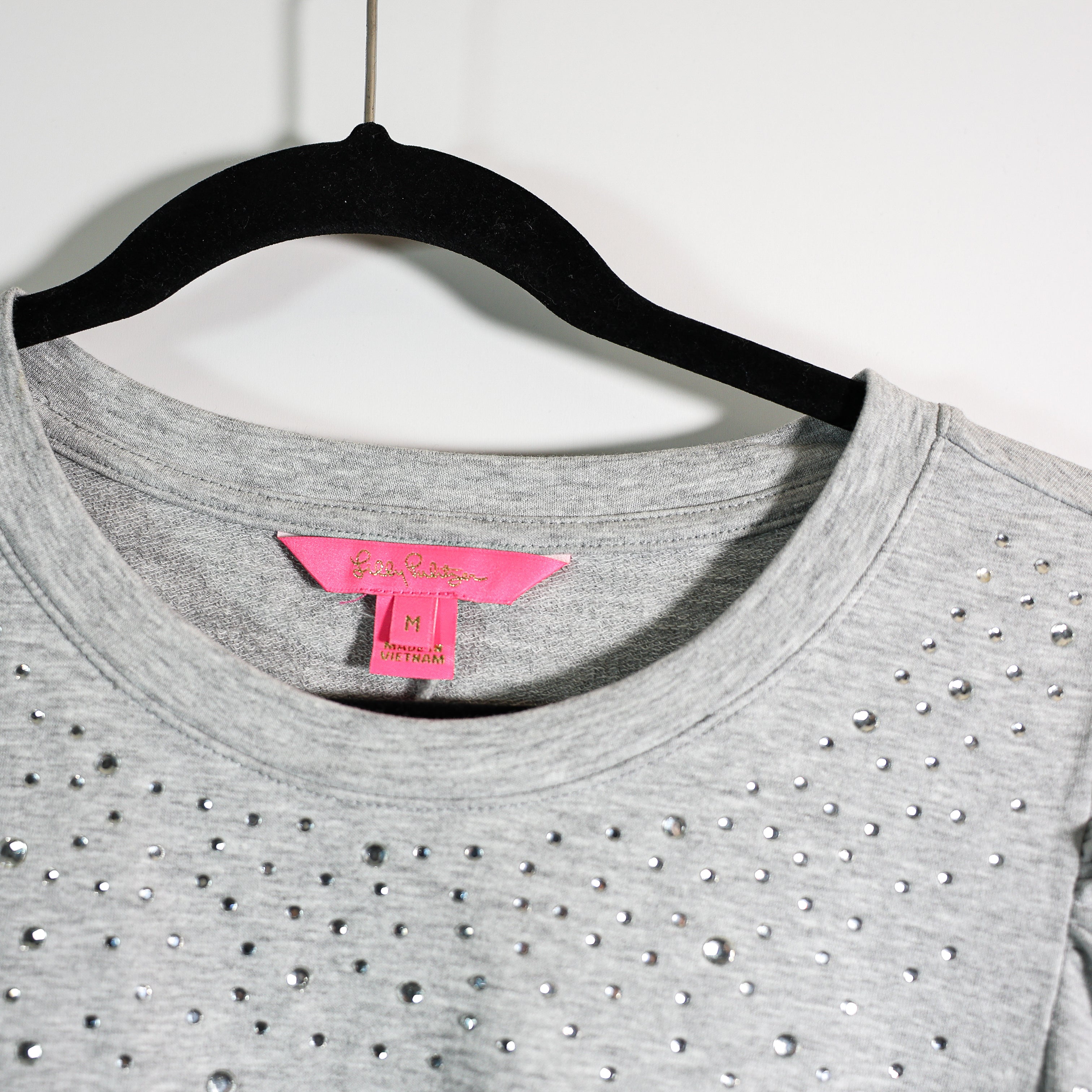 Lilly Pulitzer Jansen Crystal Jewel Diamond Embellished Mini Dress Gray Medium