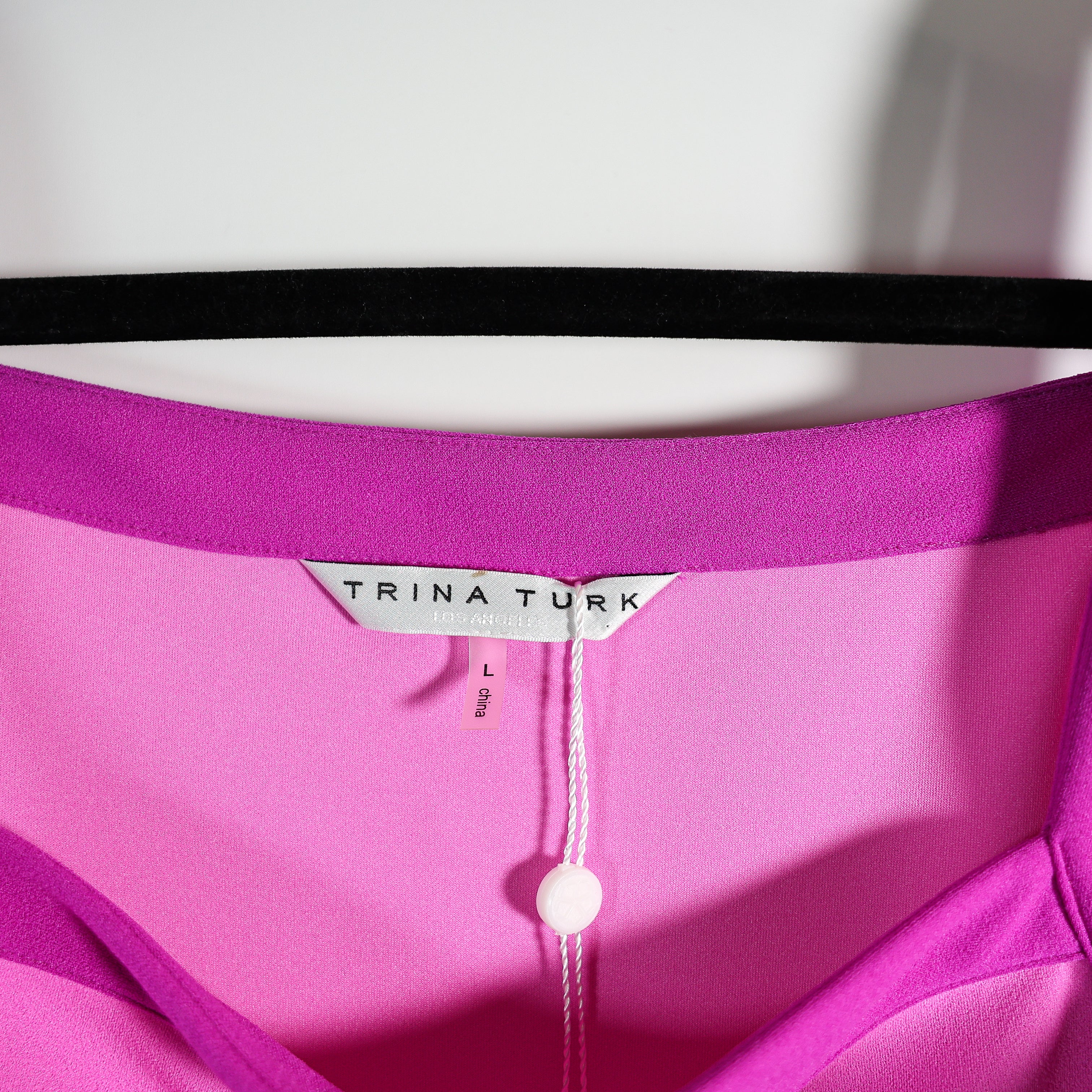 NEW Trina Turk Pointe Crepe Pocket Mini Shift Dress Piazza Pink Violetta Large