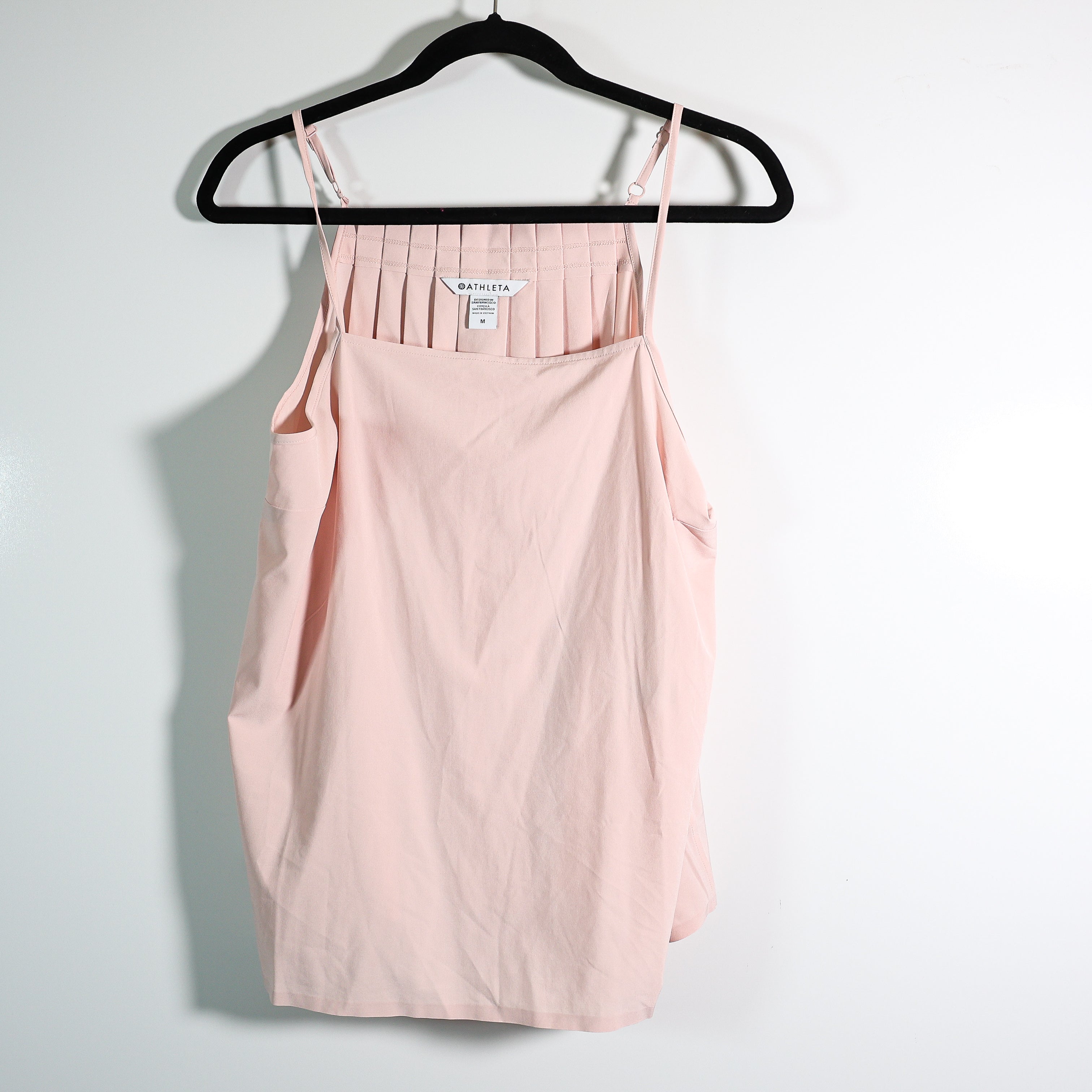 NEW Athleta Hayes Pintuck Pleated Square Neck Athletic Work Out Tank Top Orchid