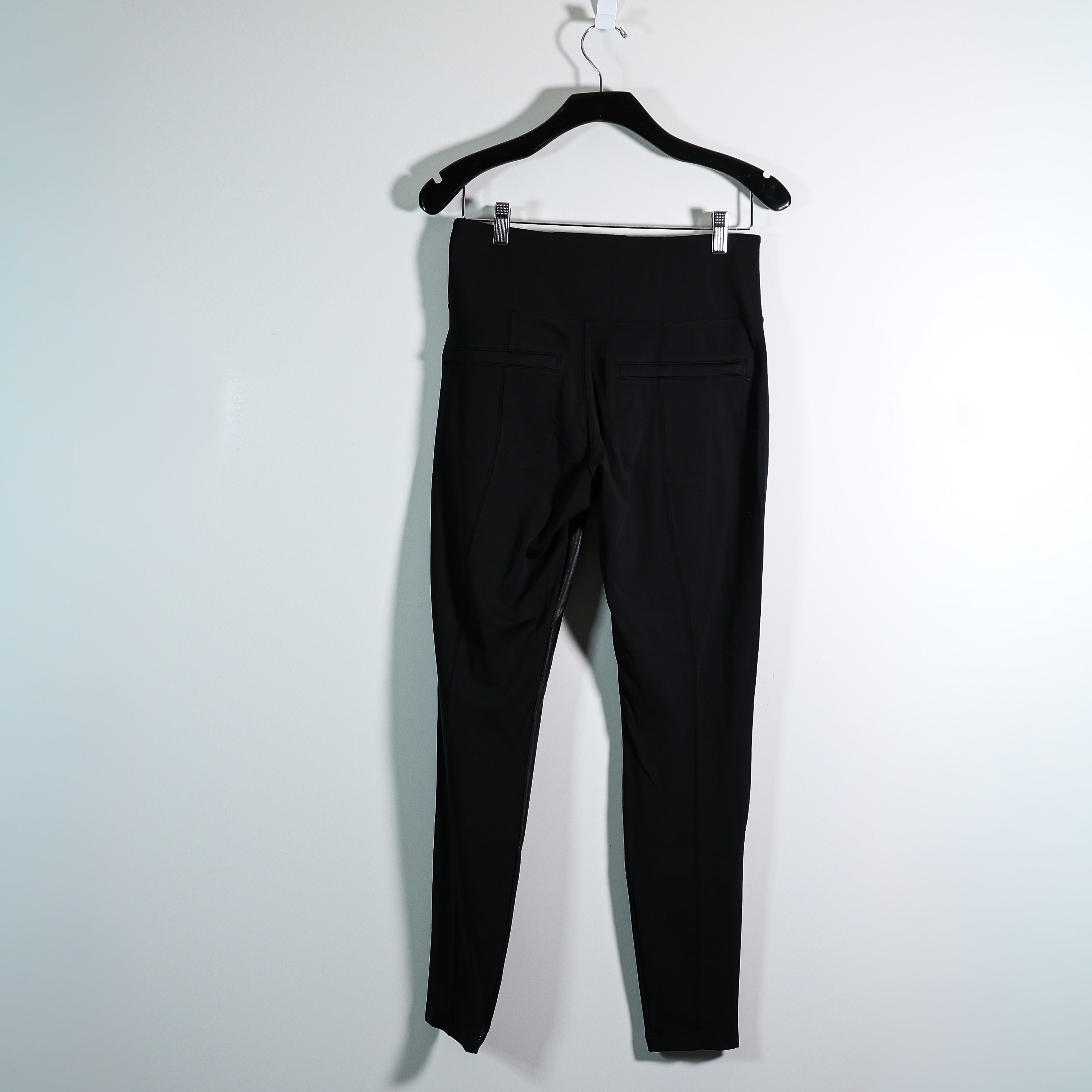 Athleta Women's Delancey Gleam Faux Vegan Leather Tight Leggings Pants Black M