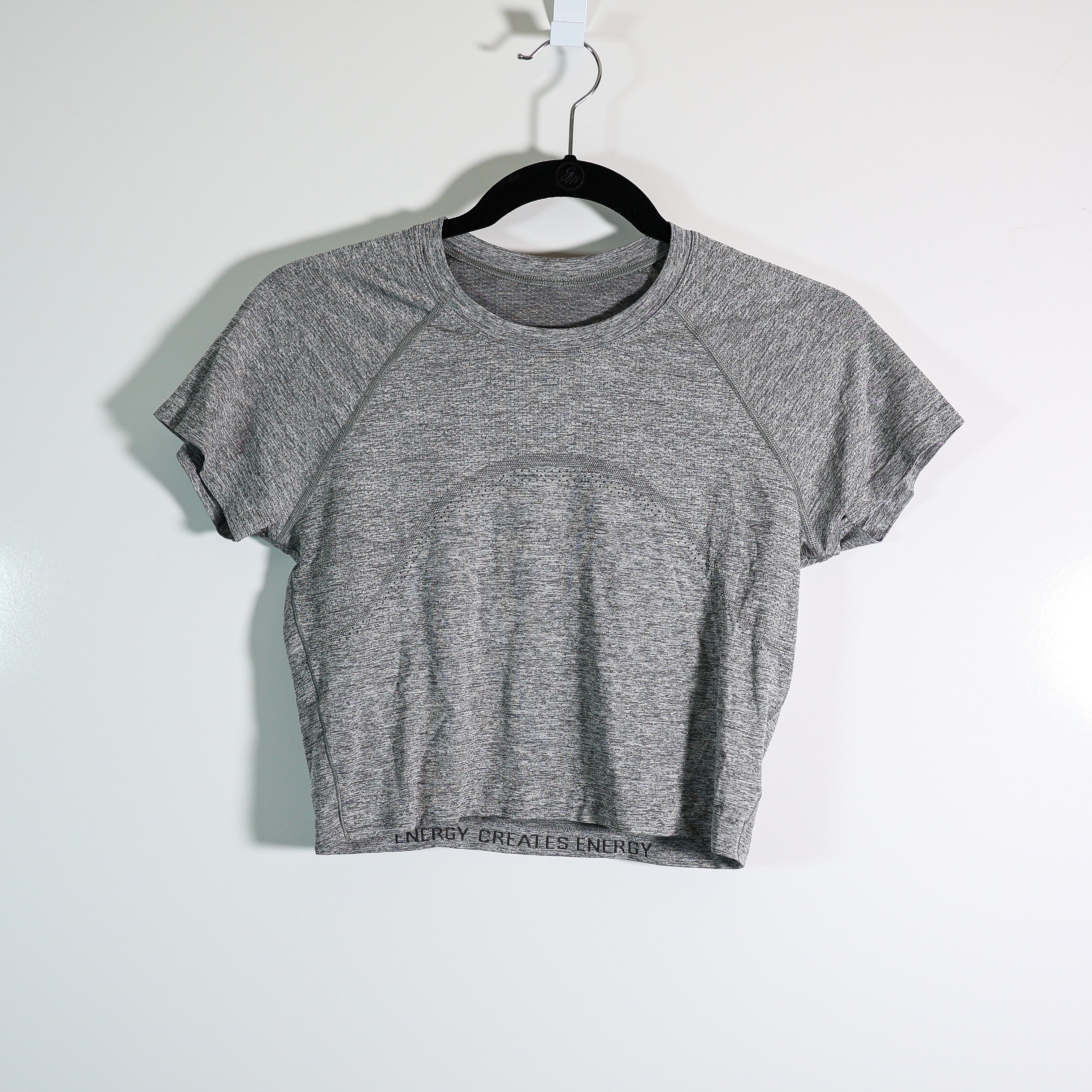 Lululemon Women's Run Swiftly Tech Cropped Short Sleeve Shirt 2.0 Slate White 8