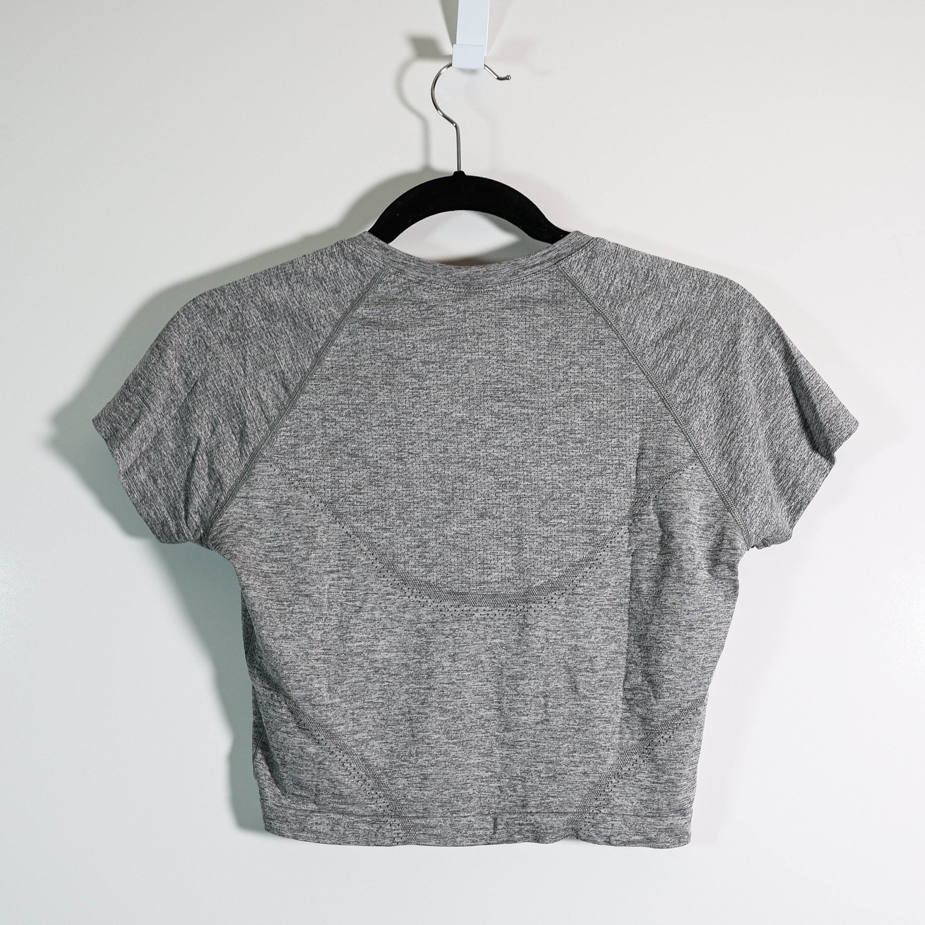 Lululemon Women's Run Swiftly Tech Cropped Short Sleeve Shirt 2.0 Slate White 8