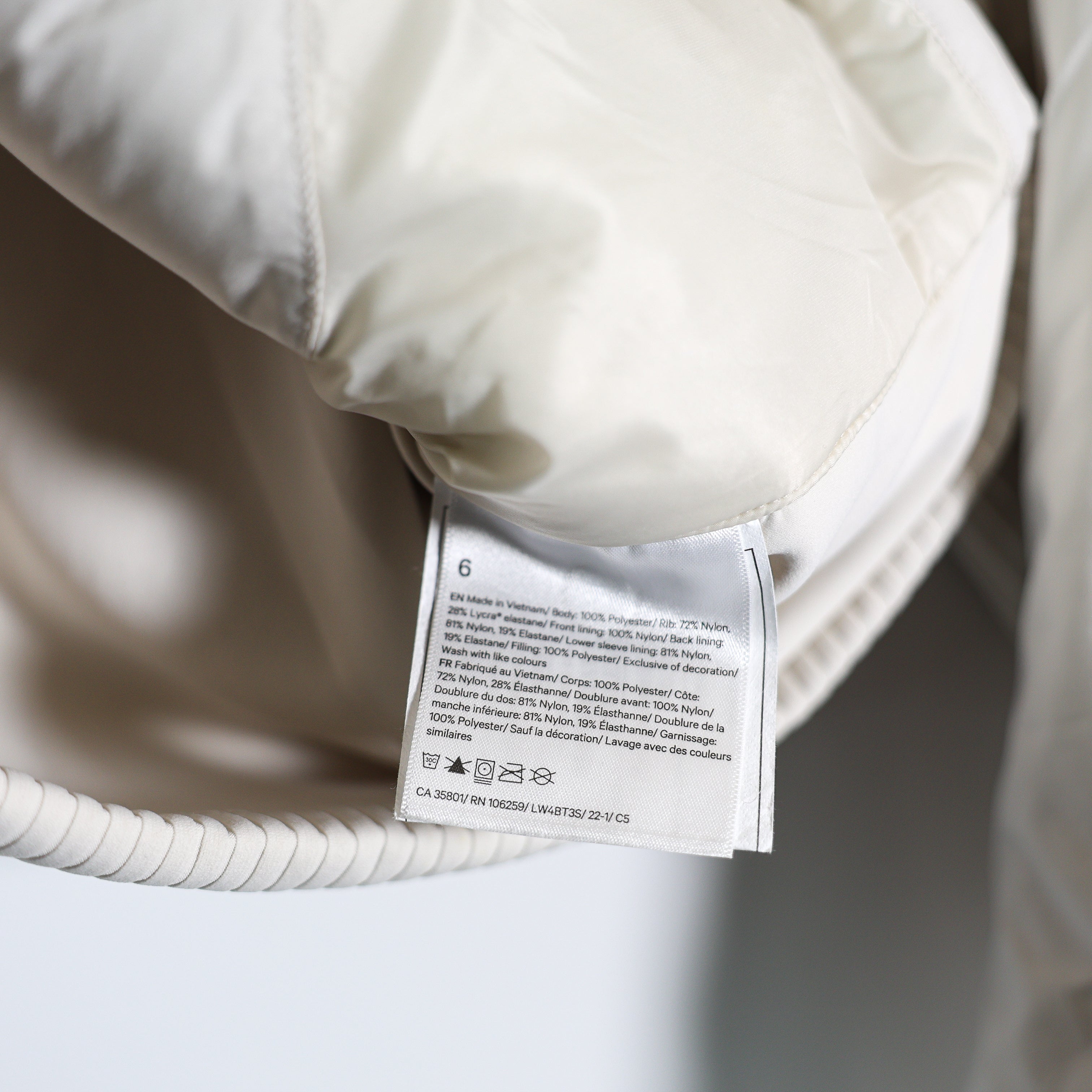 Lululemon SoftMatte Insulated Cropped Full Zip Lightweight Jacket White Opal 6