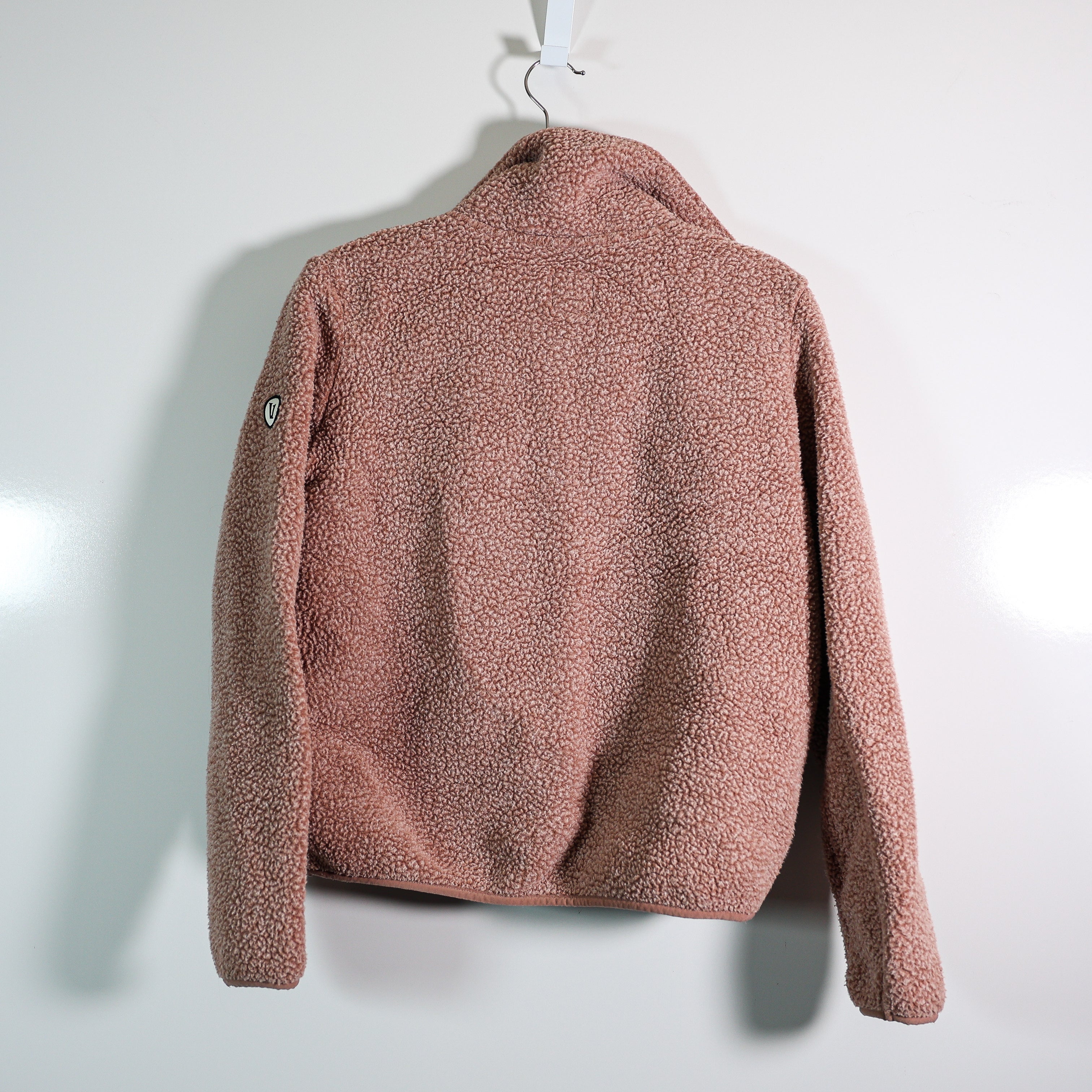 Vuori Women's Alpine Sherpa Fuzzy Full Zip Athletic Jacket Terracotta Pink Small