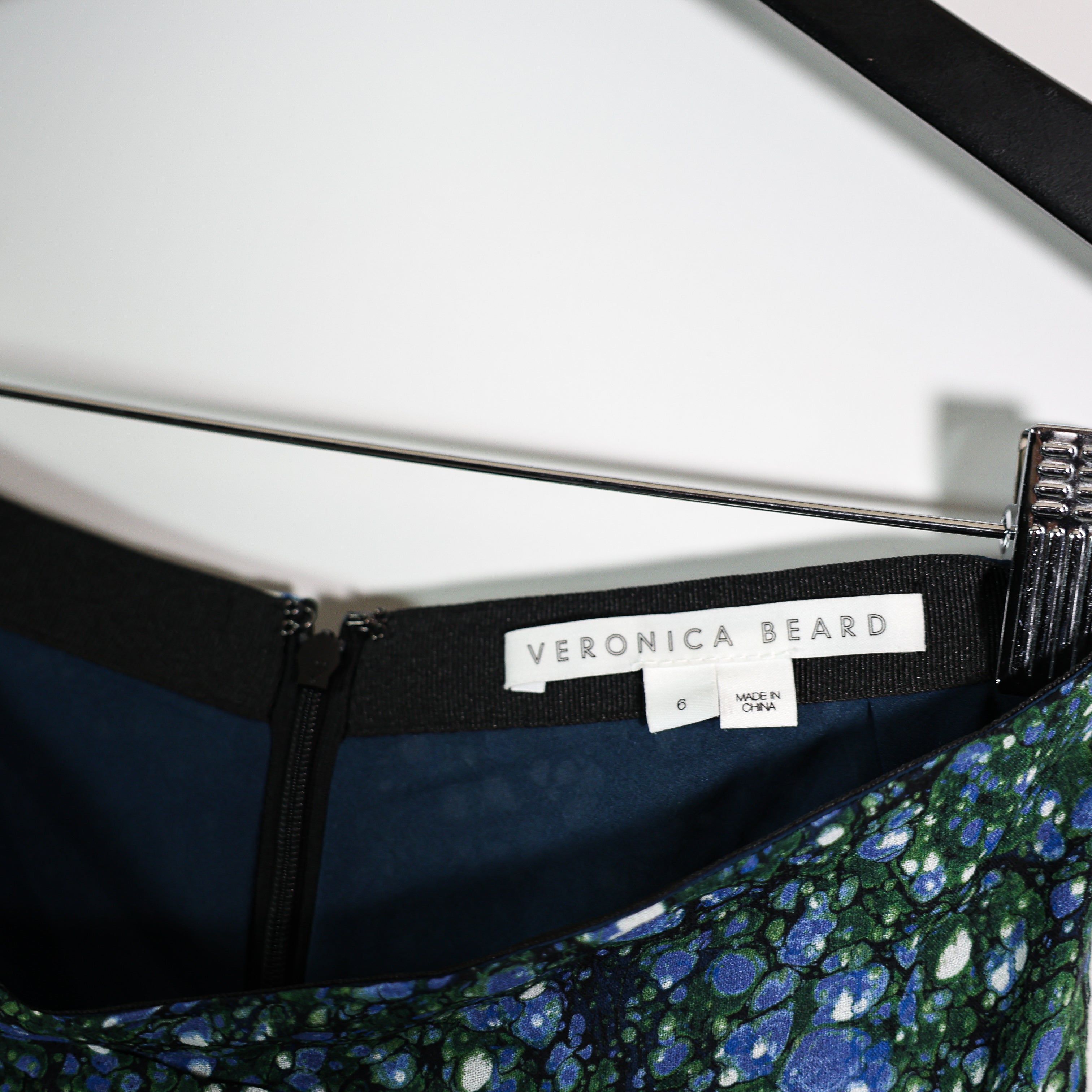 Veronica Beard Limani Marble Abstract Pattern Print Straight Midi Skirt 6