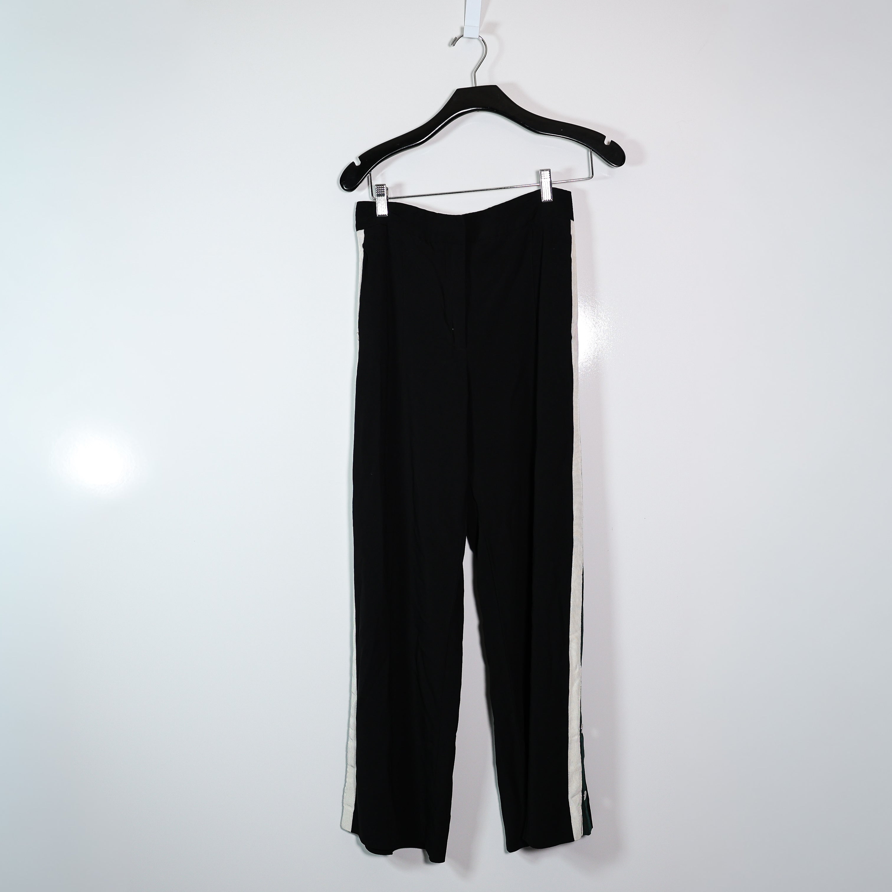 Veronica Beard Russo Snap Side Button Straight Leg Trouser Pants Navy Blue 8