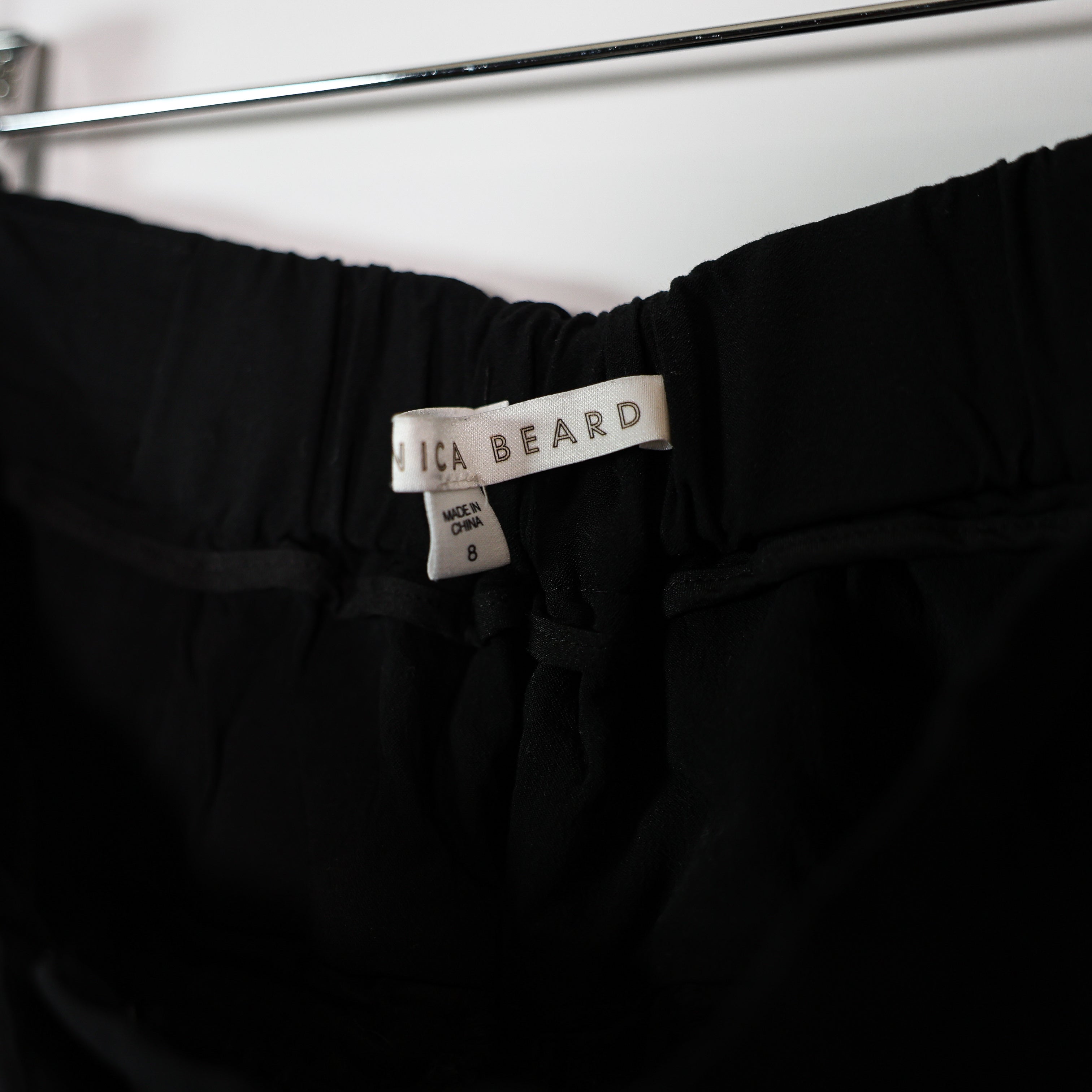 Veronica Beard Russo Snap Side Button Straight Leg Trouser Pants Navy Blue 8