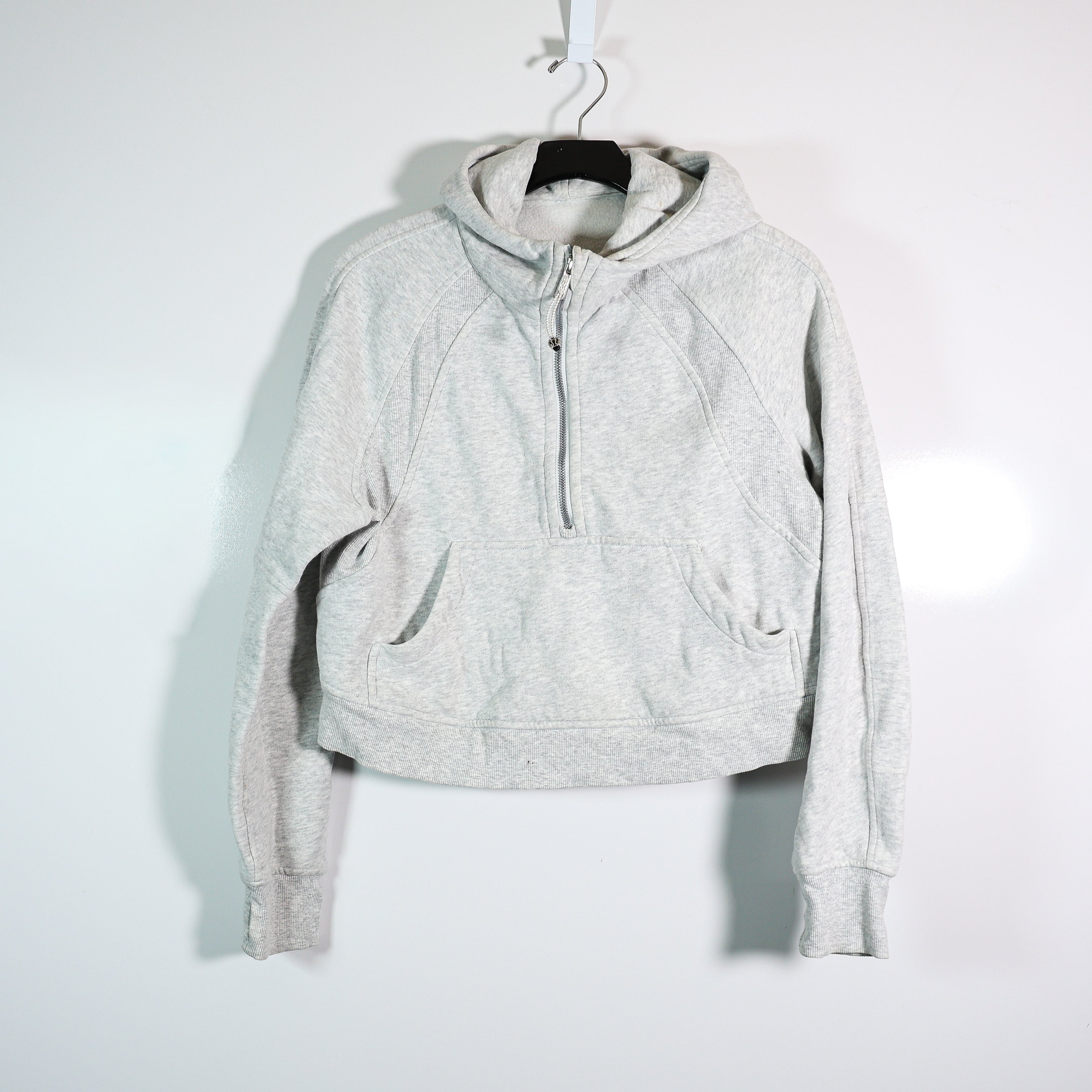 Lululemon Scuba Oversized 1/2 Zip Hoodie Heathered Core Ultra Light Grey XS/S