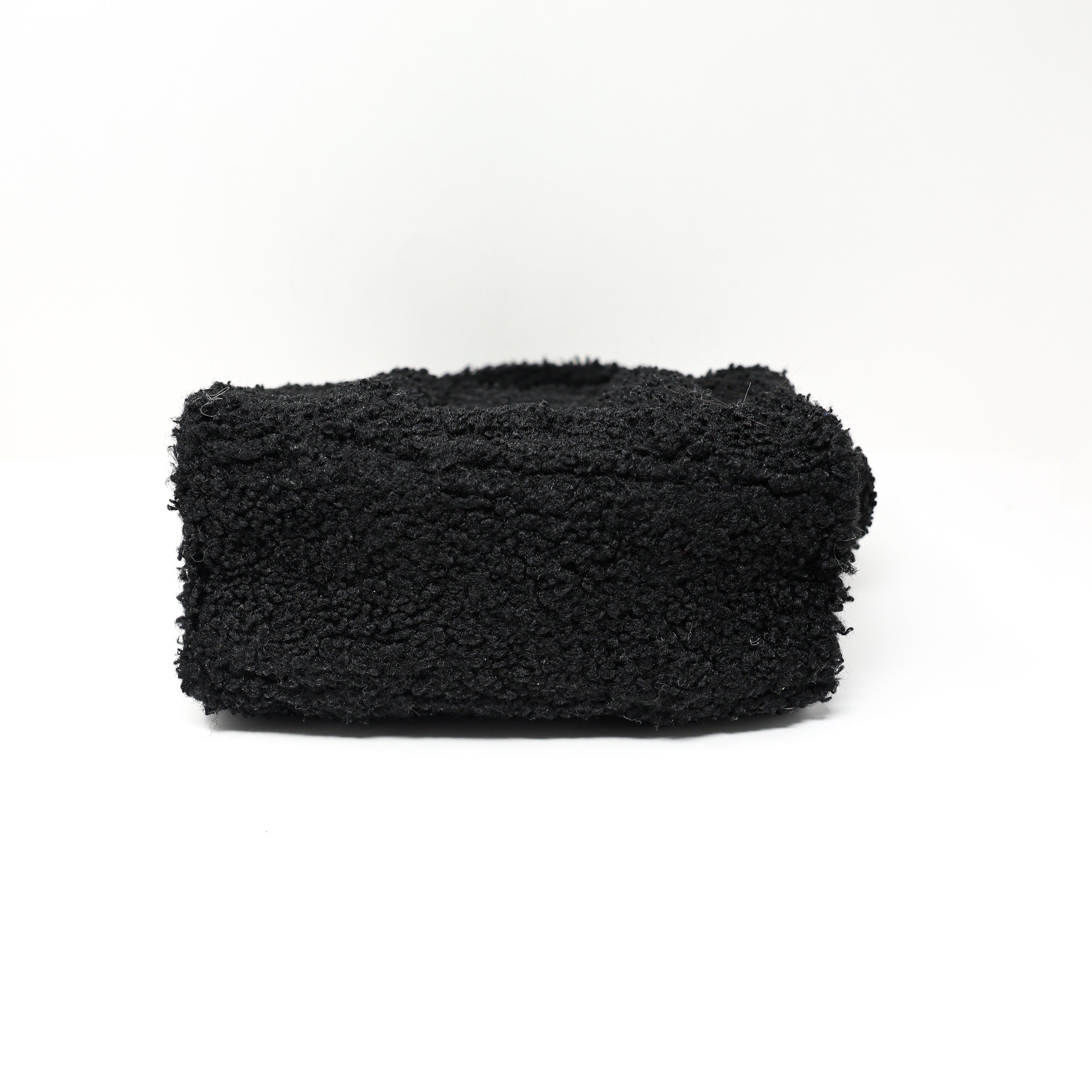 Marc Jacobs The Teddy Shearling Furry Convertible Crossbody Tote Purse Bag Black