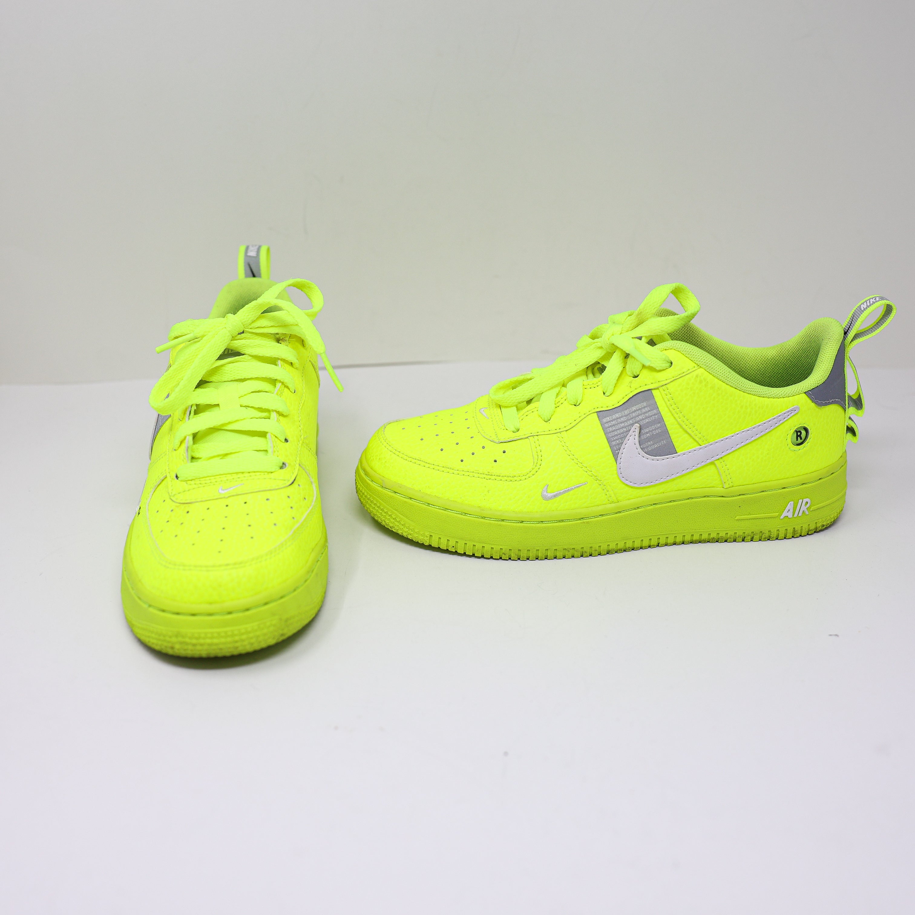 Nike Youth Air Force 1 LV8 Utility Volt Neon Yellow Low Top Sneakers Shoes 5.5Y