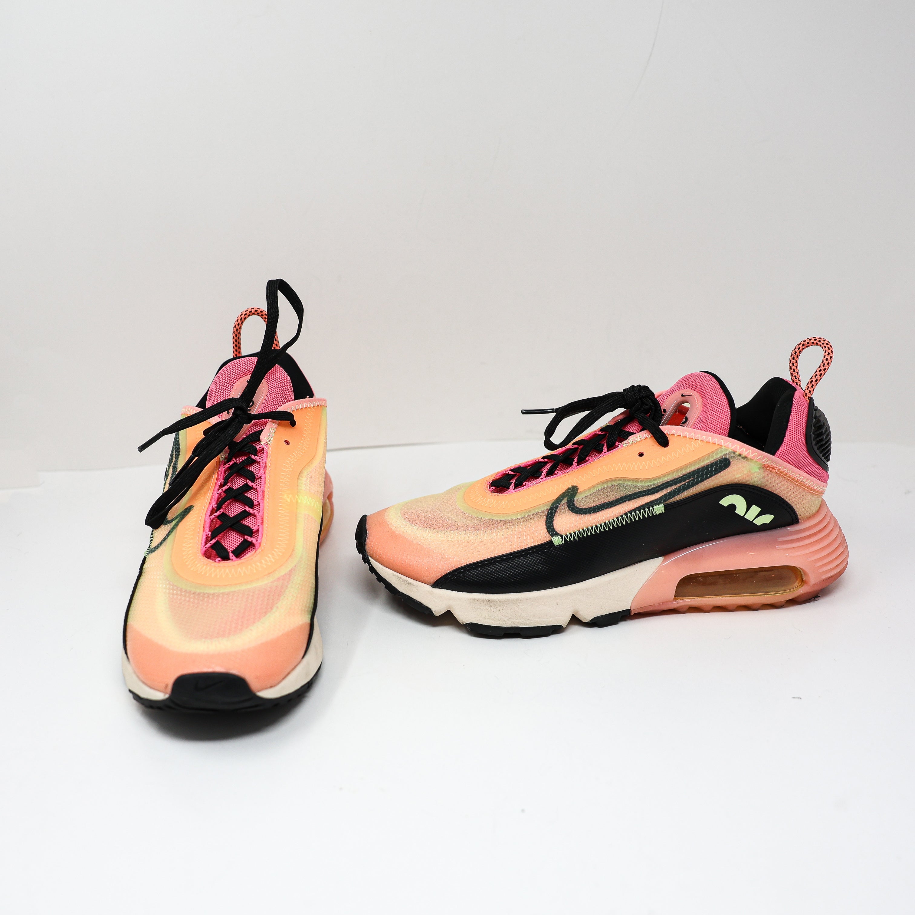 Nike Women's Air Max 2090 Low Top Lace Up Neon Highlighter Sneakers Shoes 8.5