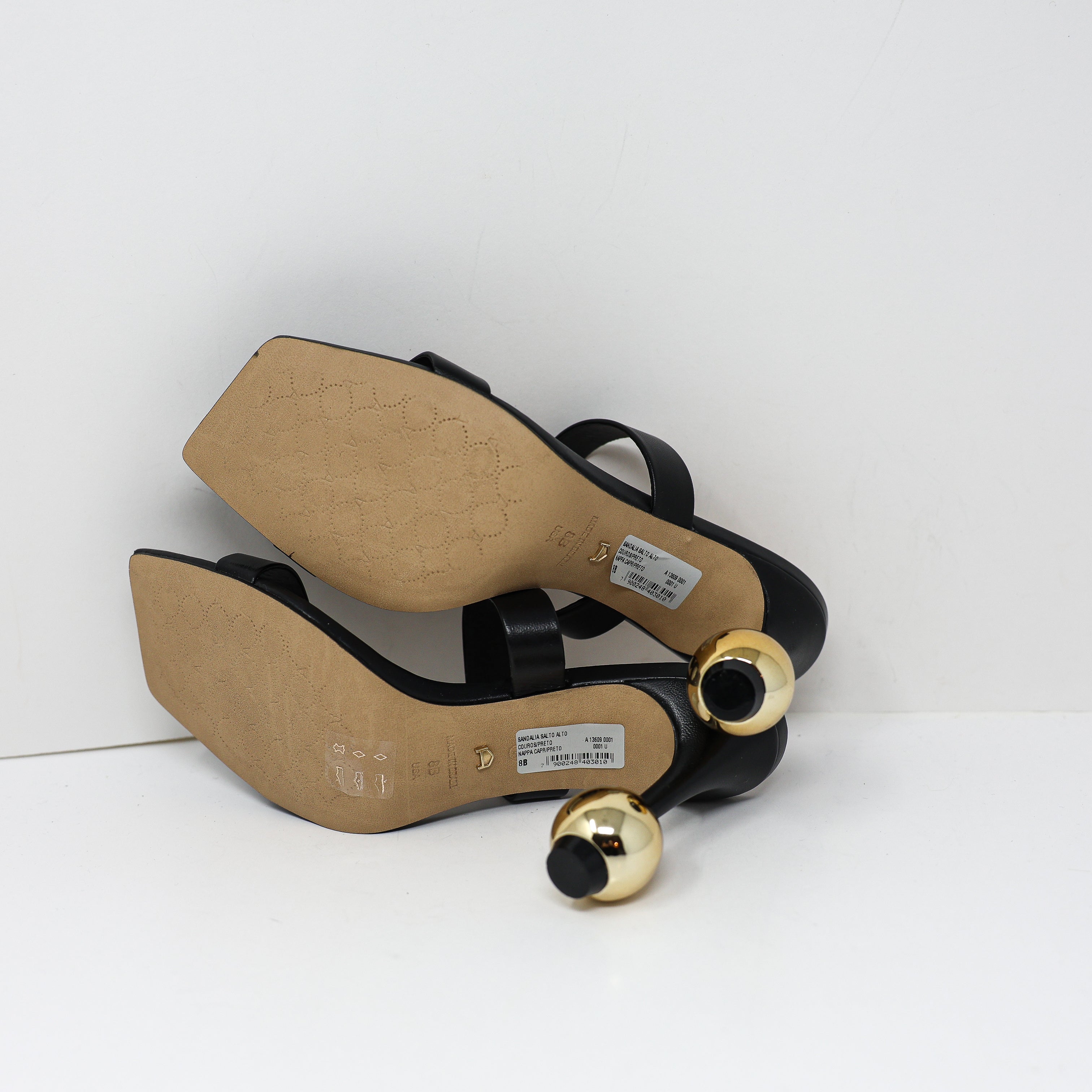 NEW Arezzo Gianna Genuine Leather Geometric Ball High Heel Sandals Shoes 8