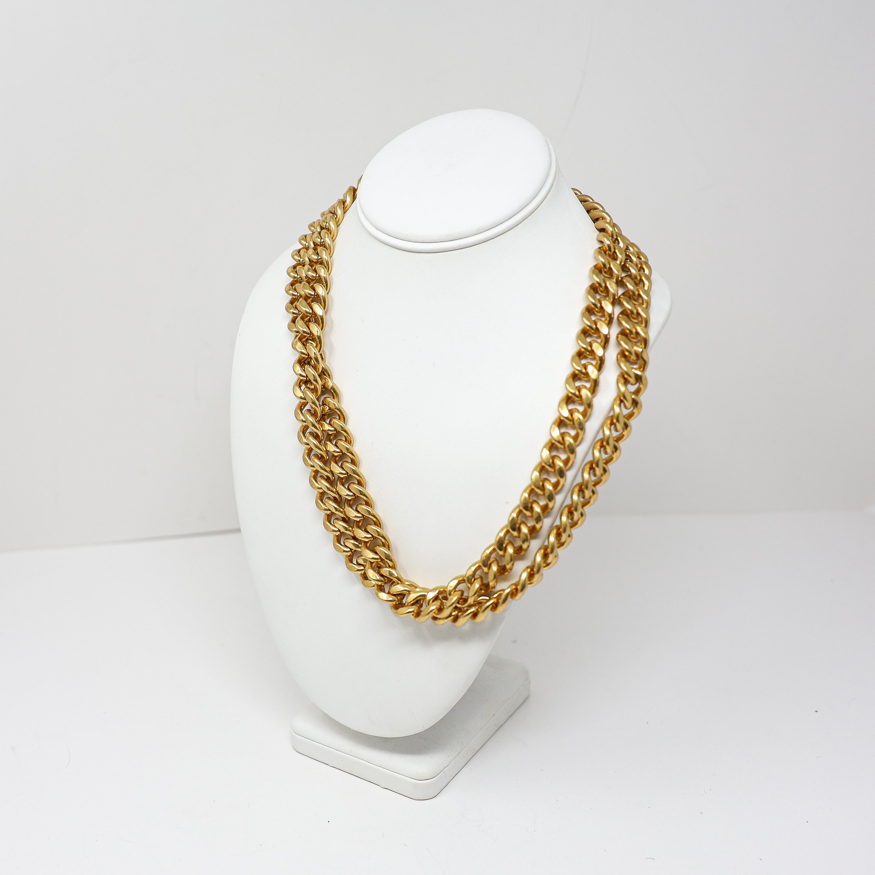 Bottega Veneta Tracolla Ottone Gold Brass Chain Link Purse Bag Removable Strap