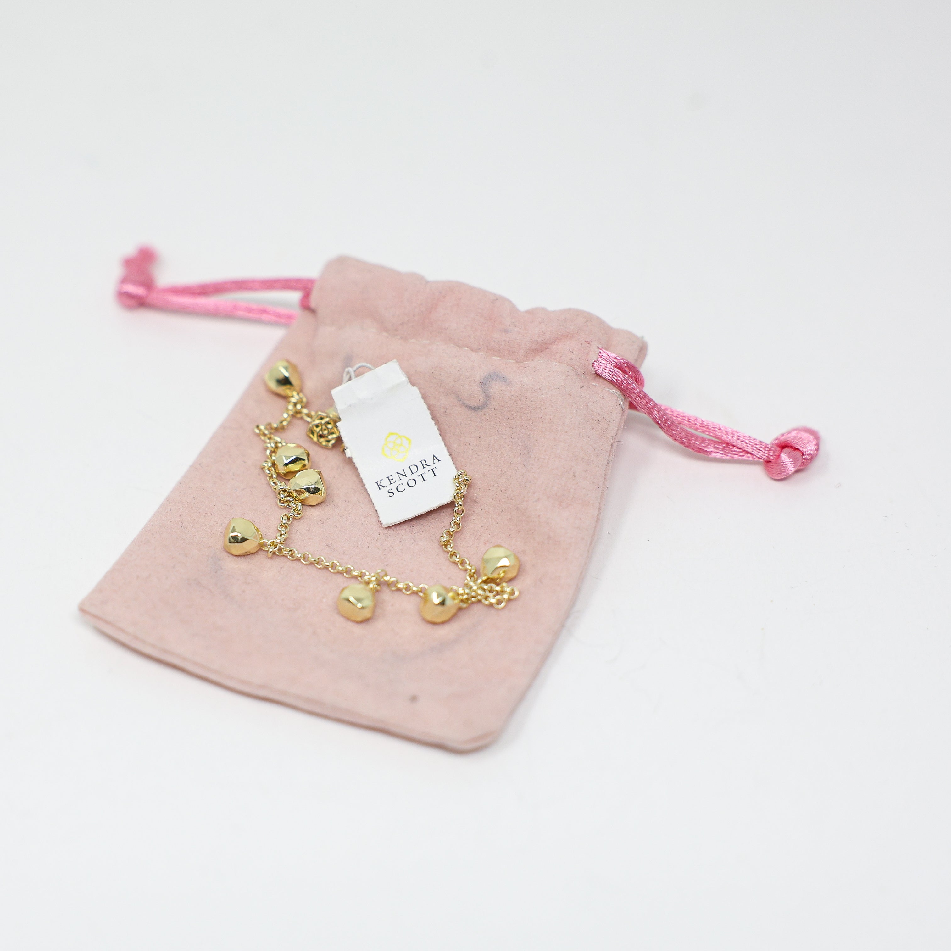 NEW Kendra Scott Gabby Delicate 14k Yellow Gold Plated Dangle Chain Bracelet