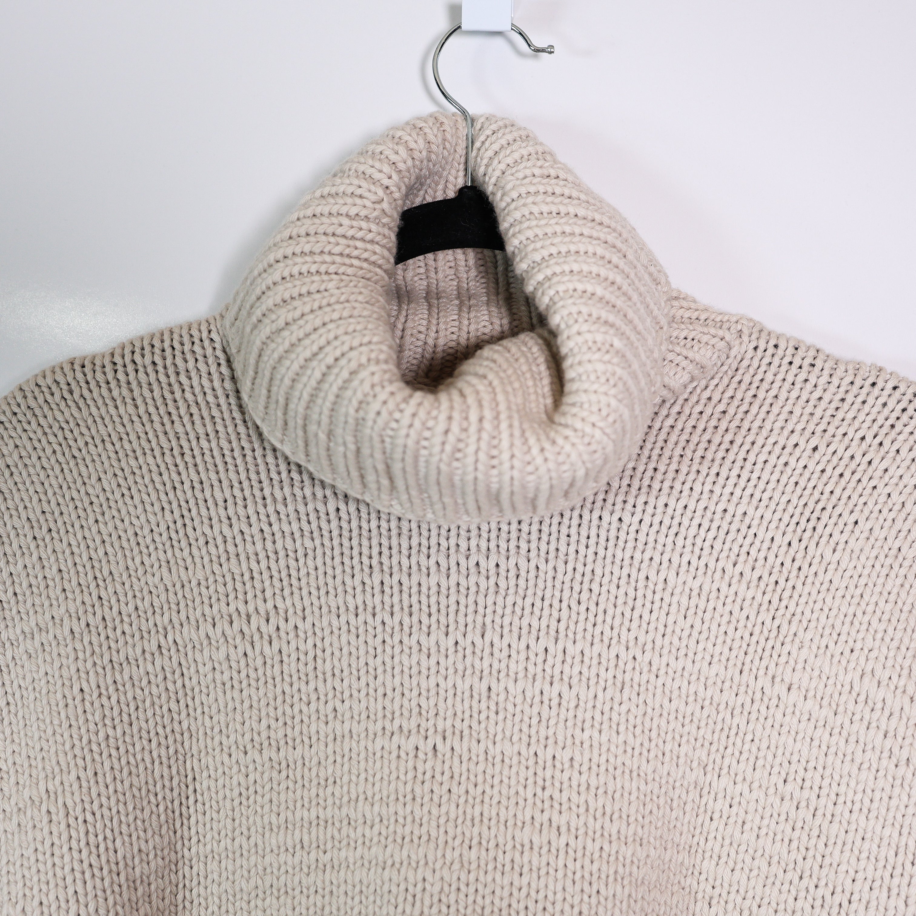 Jeffrey Dodd Cashmere Chunky Knit Short Sleeve Turtleneck Pullover Sweater Small
