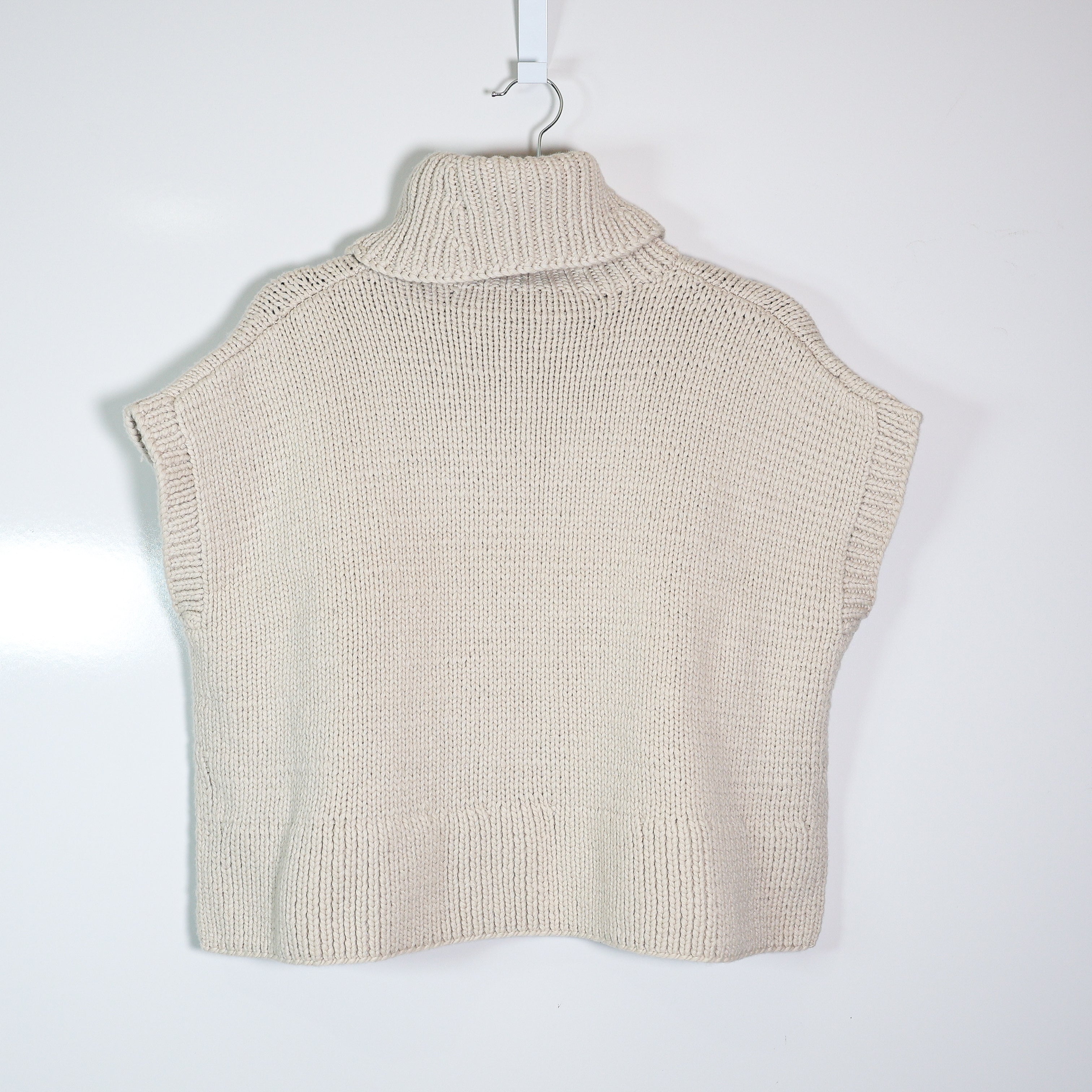 Jeffrey Dodd Cashmere Chunky Knit Short Sleeve Turtleneck Pullover Sweater Small