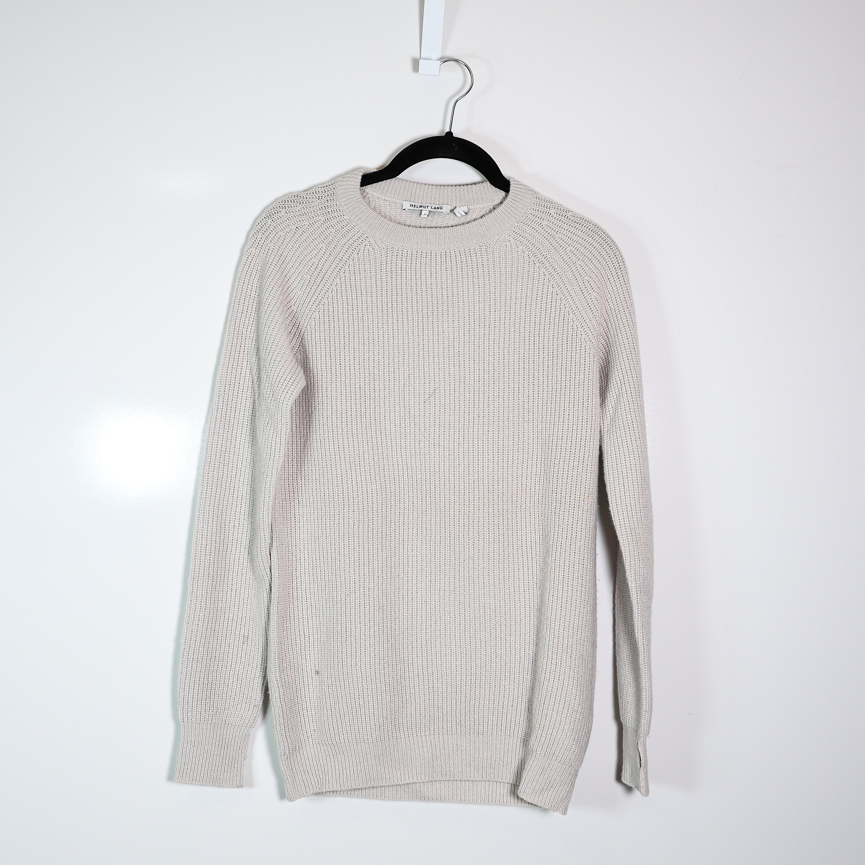 Helmut Lang Wool Cashmere Knit Stretch Crew Neck Long Sleeve Pullover Sweater XS