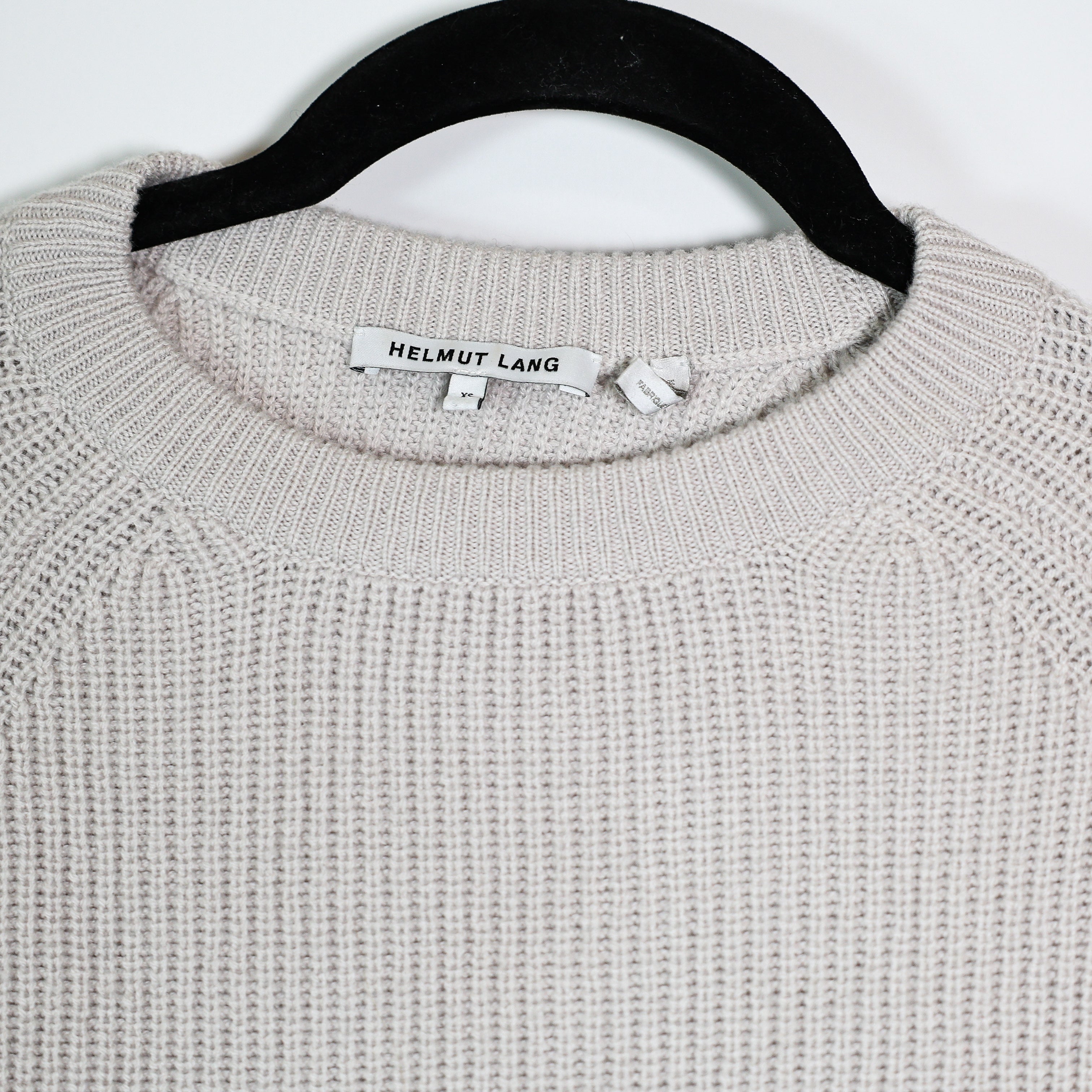 Helmut Lang Wool Cashmere Knit Stretch Crew Neck Long Sleeve Pullover Sweater XS