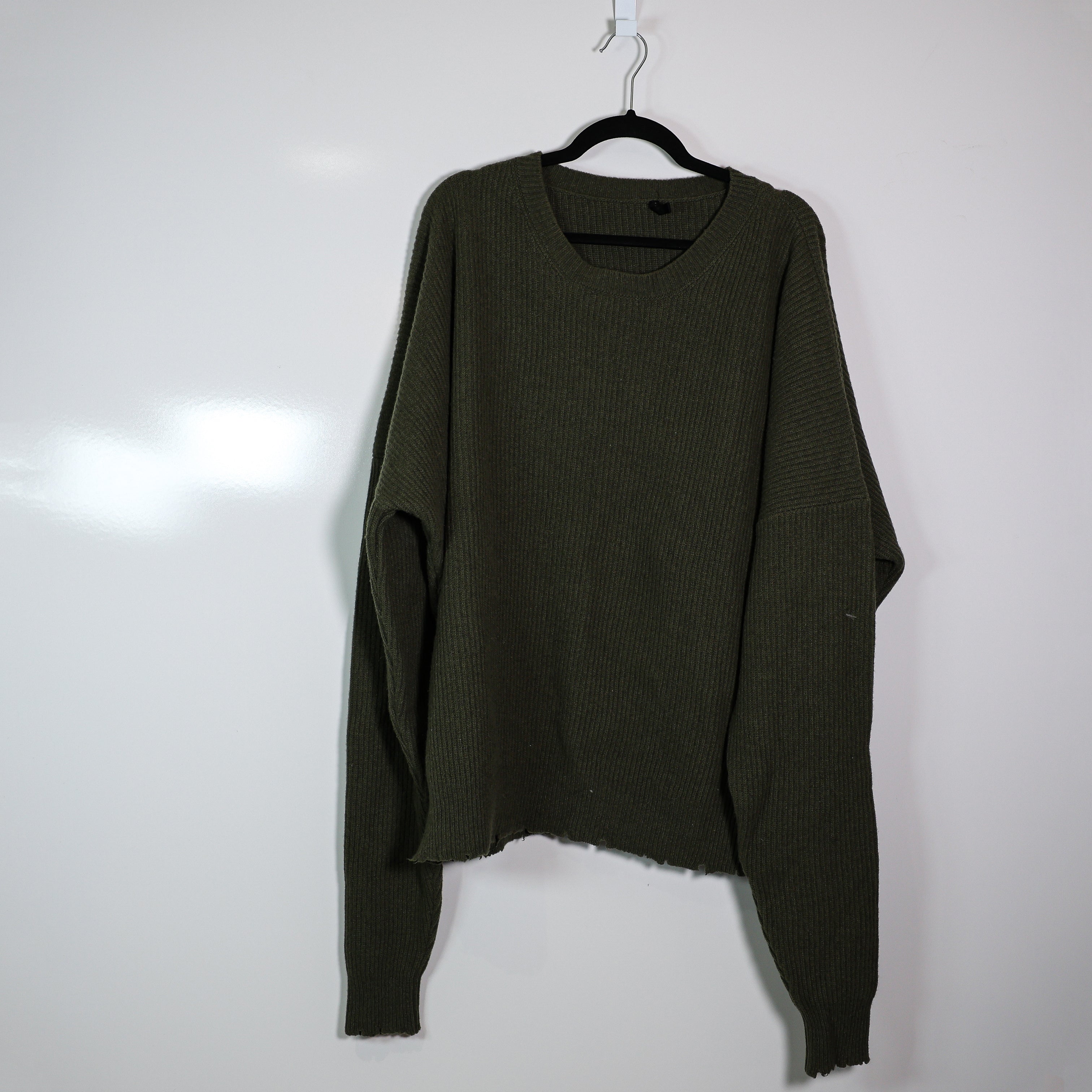 Unravel Project Wool Cashmere Knit Stretch Scoop Neck Distressed Hem Sweater XXS