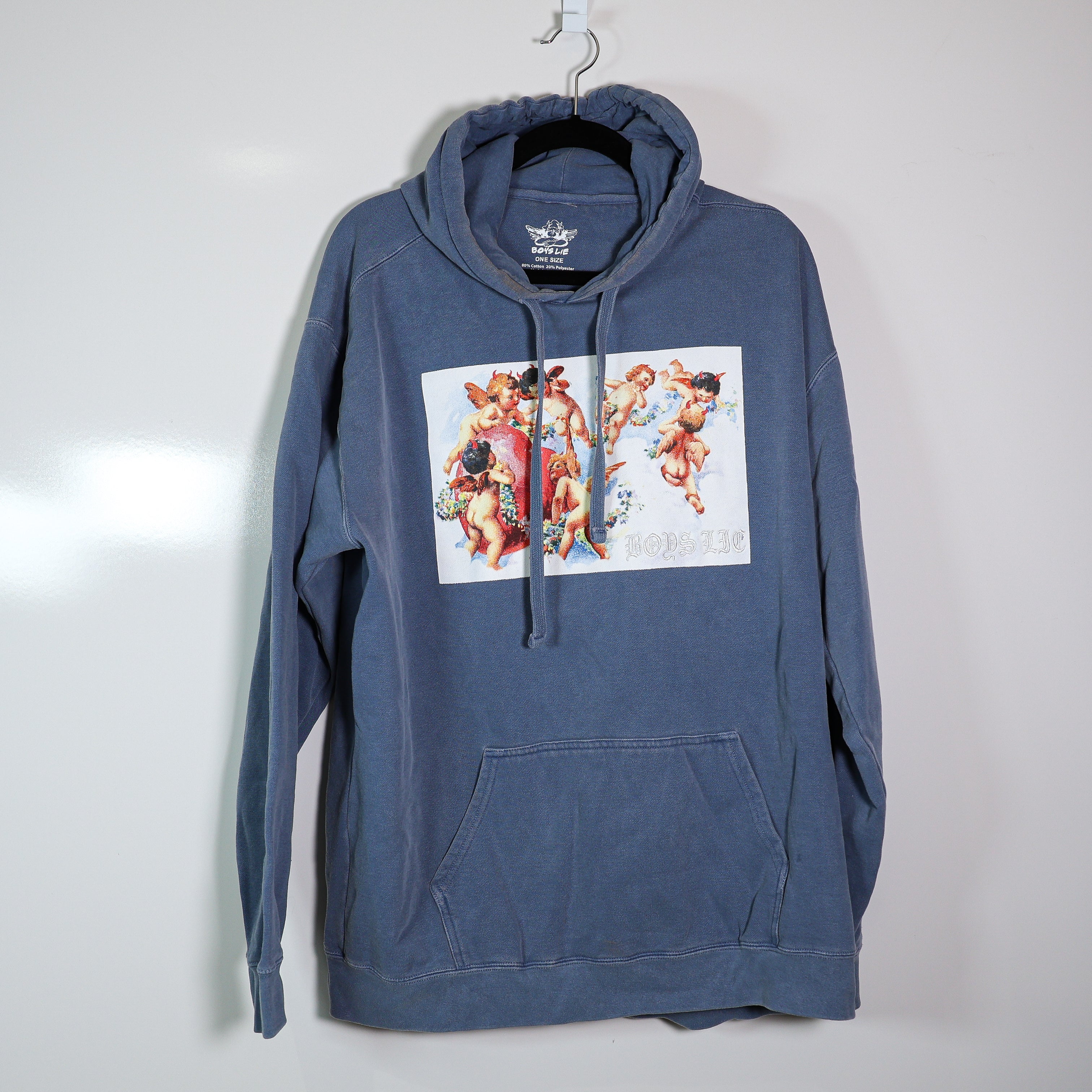 Boys Lie Let Me Be Clear Angel Graphic Print Pattern Cotton Hoodie Sweatshirt OS