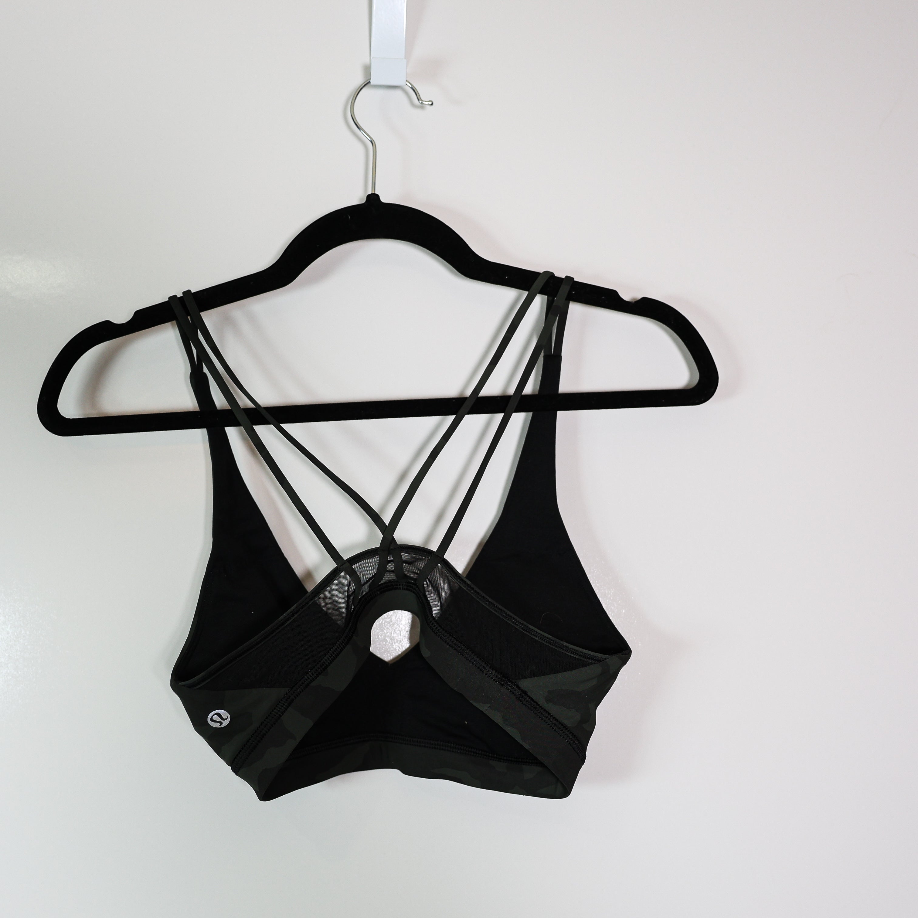 Lululemon Freely Flexed Sports Bra Incognito Camo Multi Gator Green Black 4